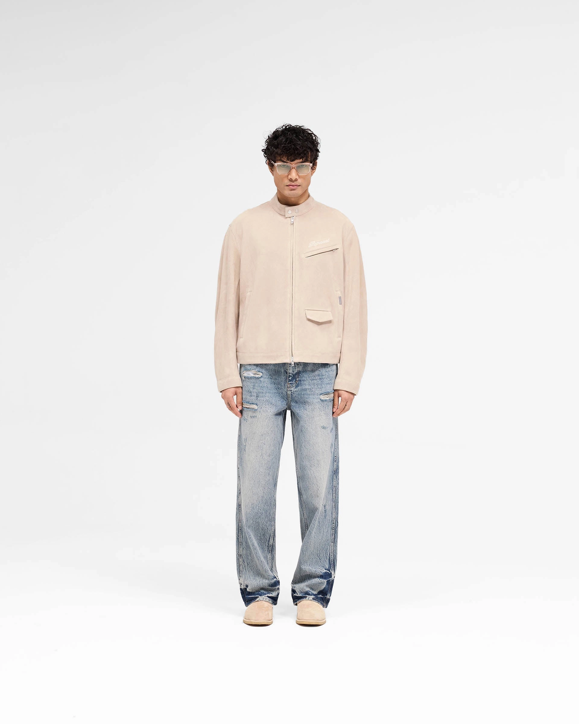 Overdrive Suede Jacket - Beige High Performance Blend Warmth Retention