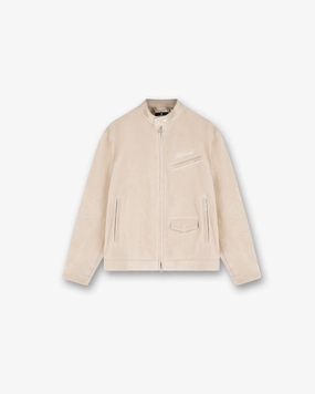 Ski Use Minimalist Design Overdrive Suede Jacket - Beige