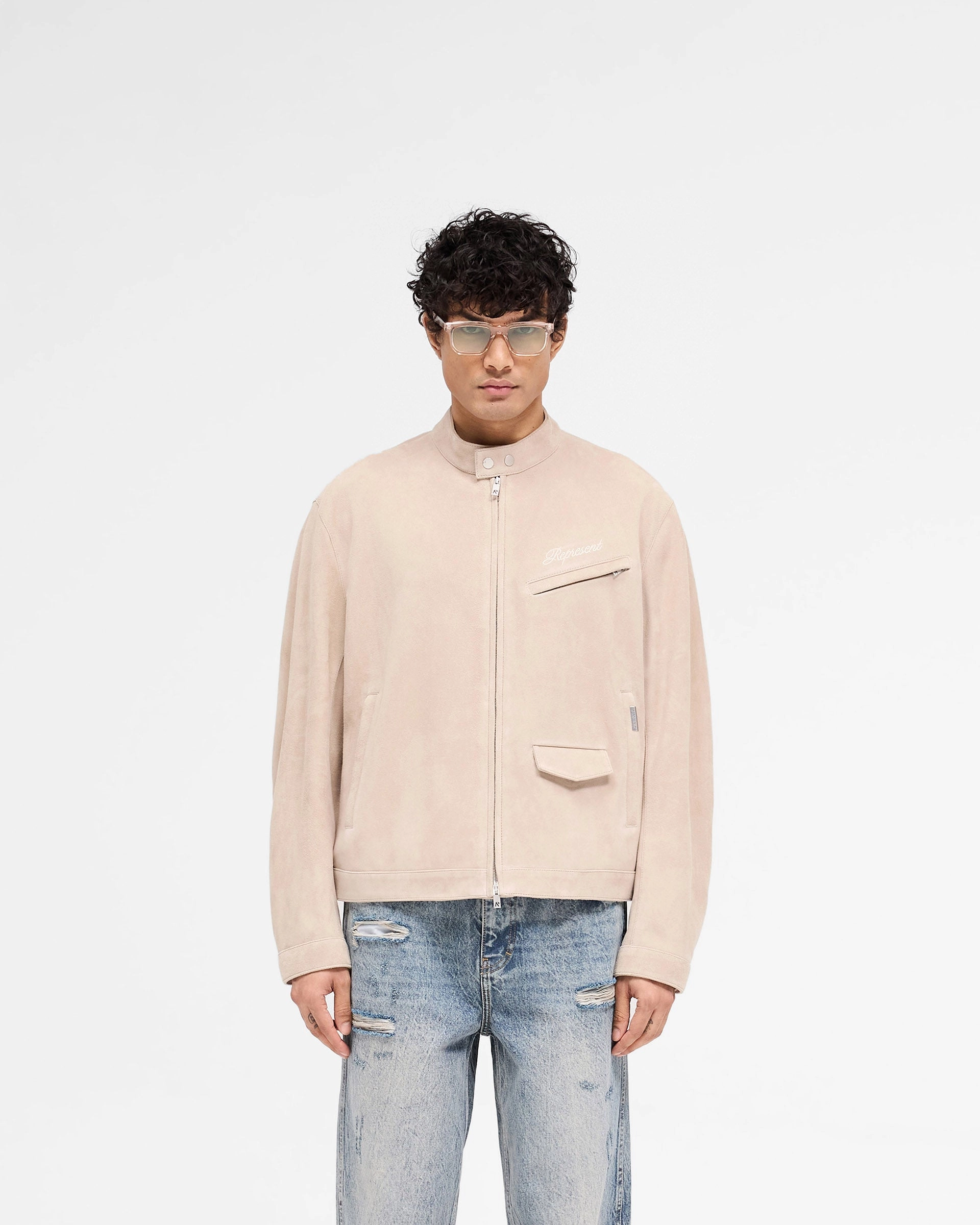 Overdrive Suede Jacket - Beige Active Daily Wear Simple Layers