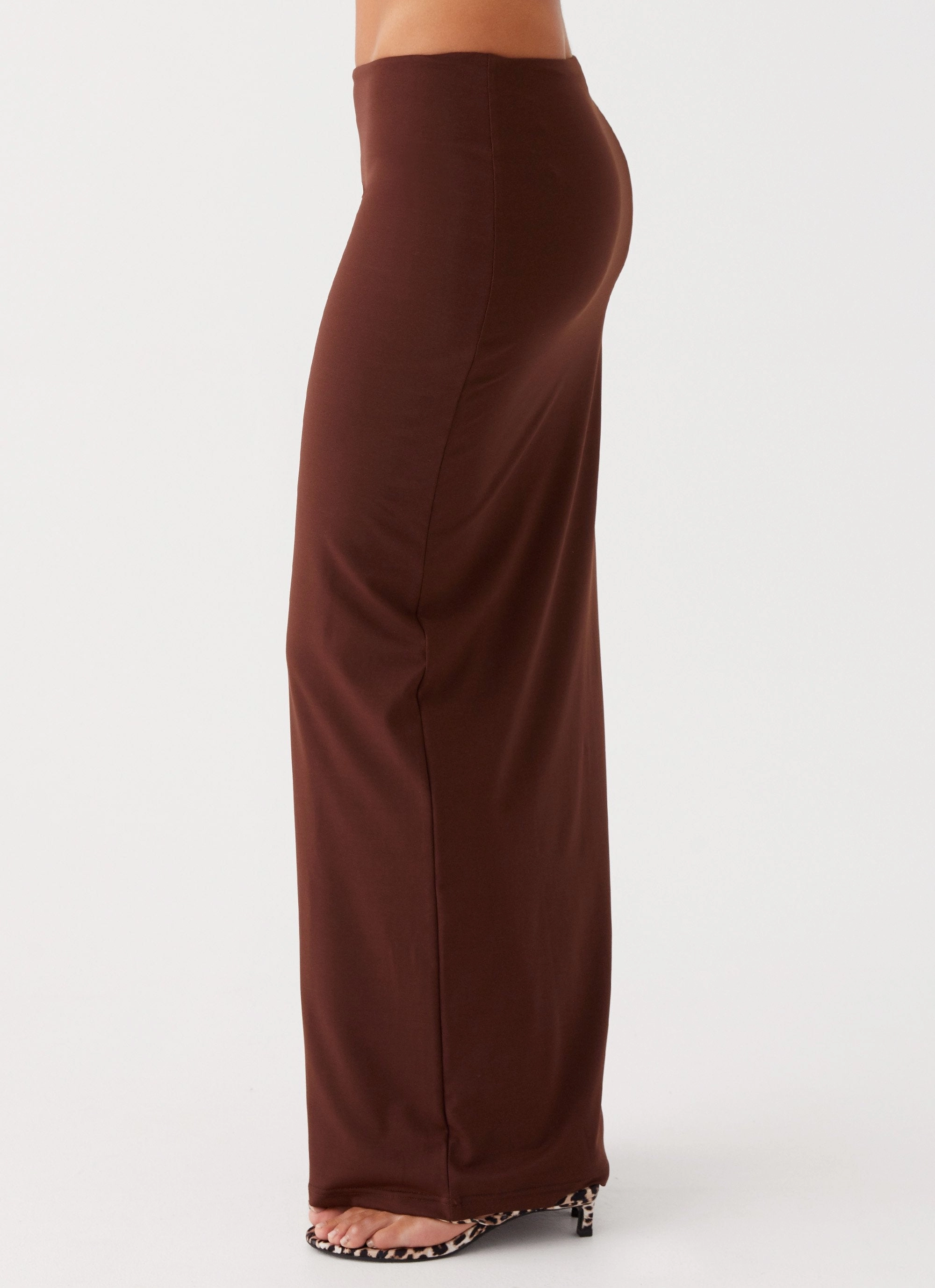Solace Soul Maxi Skirt - Chocolate Soft Aesthetic