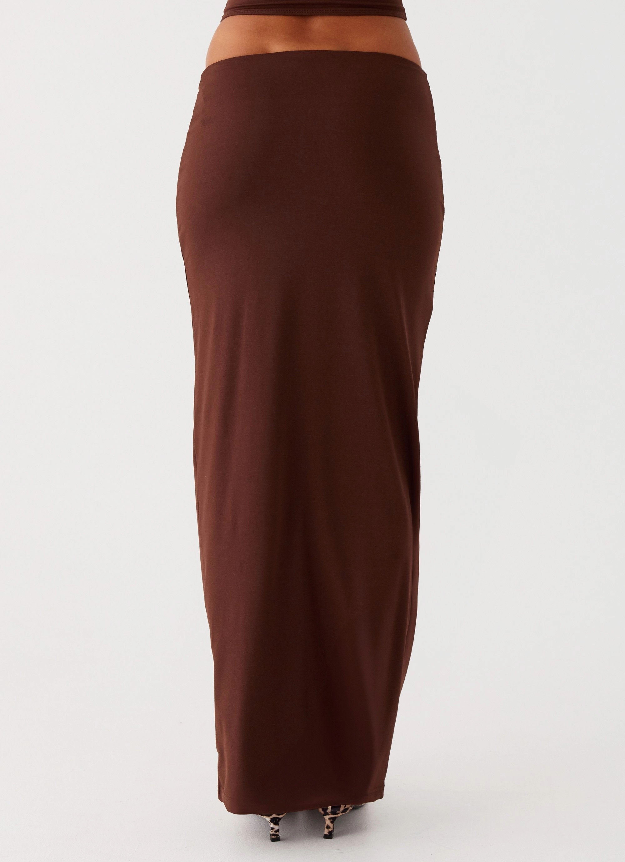 Solace Soul Maxi Skirt - Chocolate casual finish