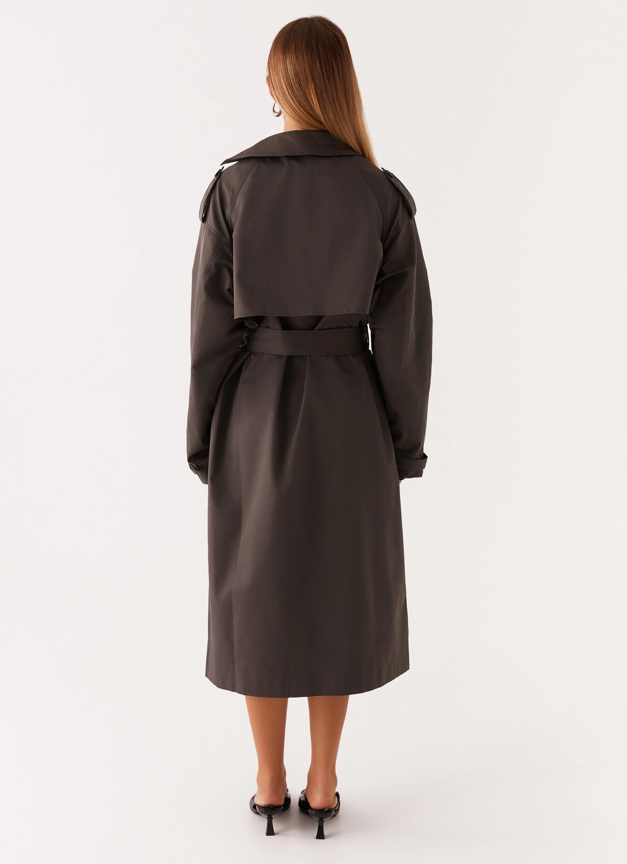 Brighton Oversized Trench Coat - Grey Seamless construction Soft Interior Brushing