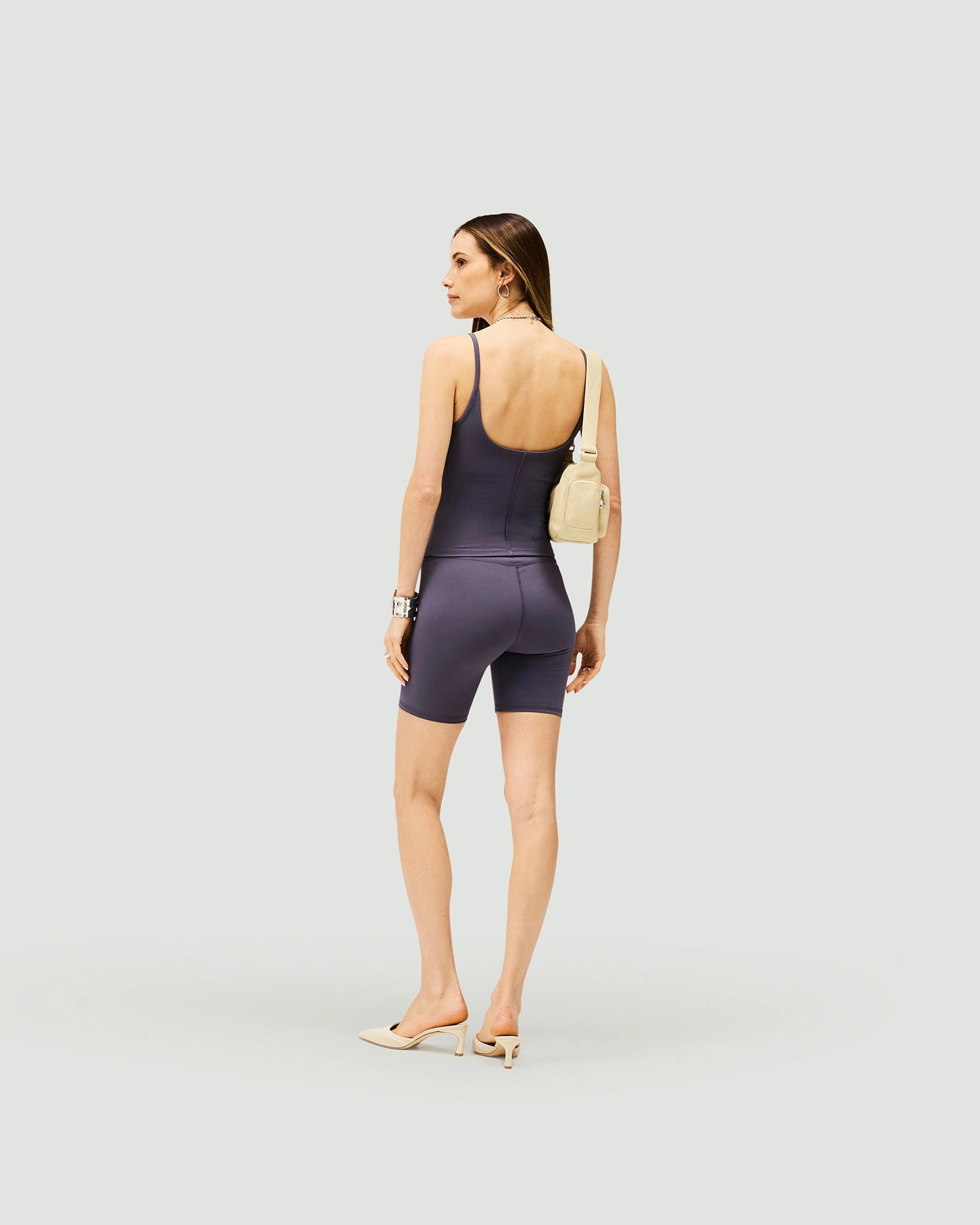 checked shorts Owners Club Longerline Bike Short - Grey