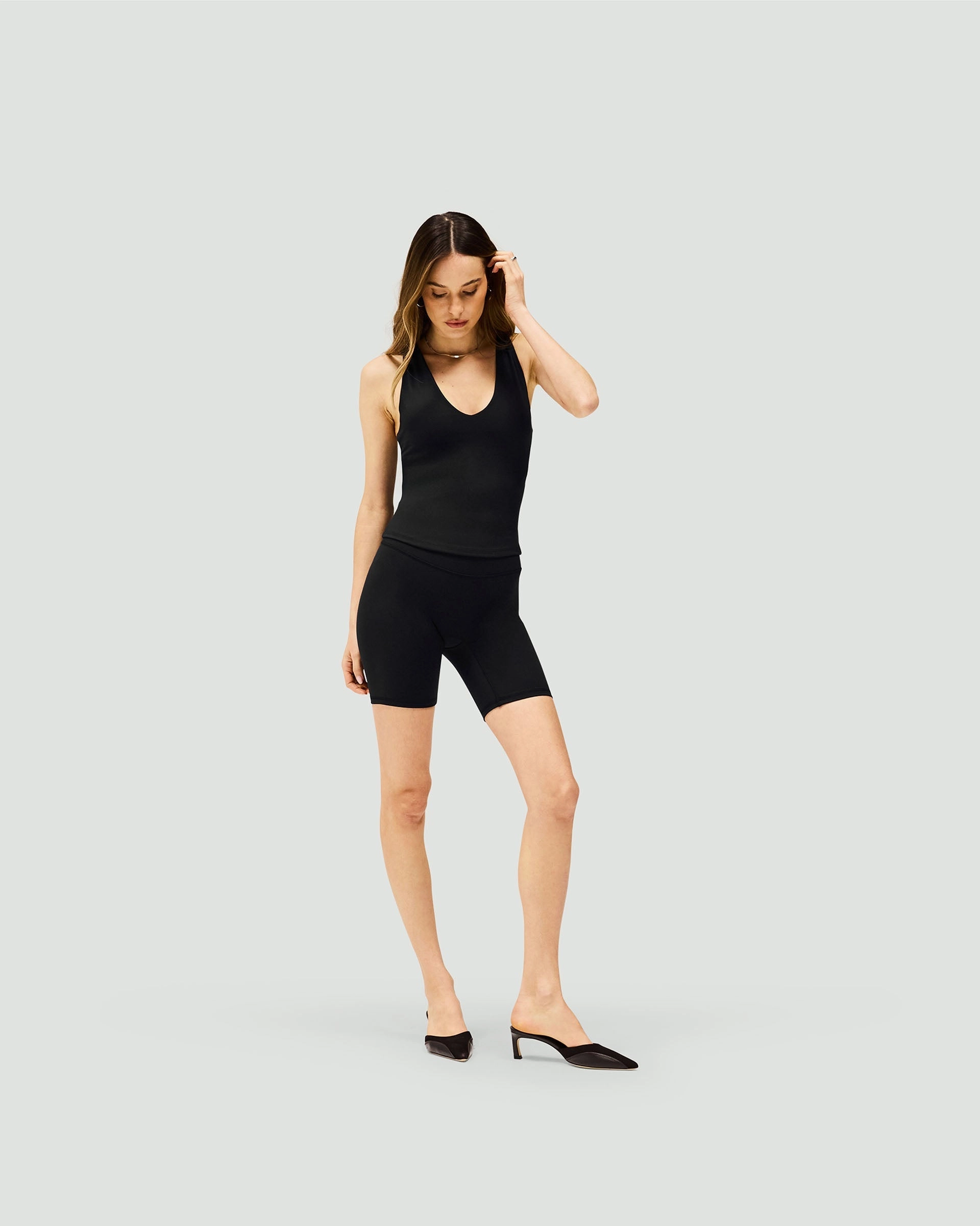 Layered Panel Design Owners Club Longerline Bike Short - Jet Black