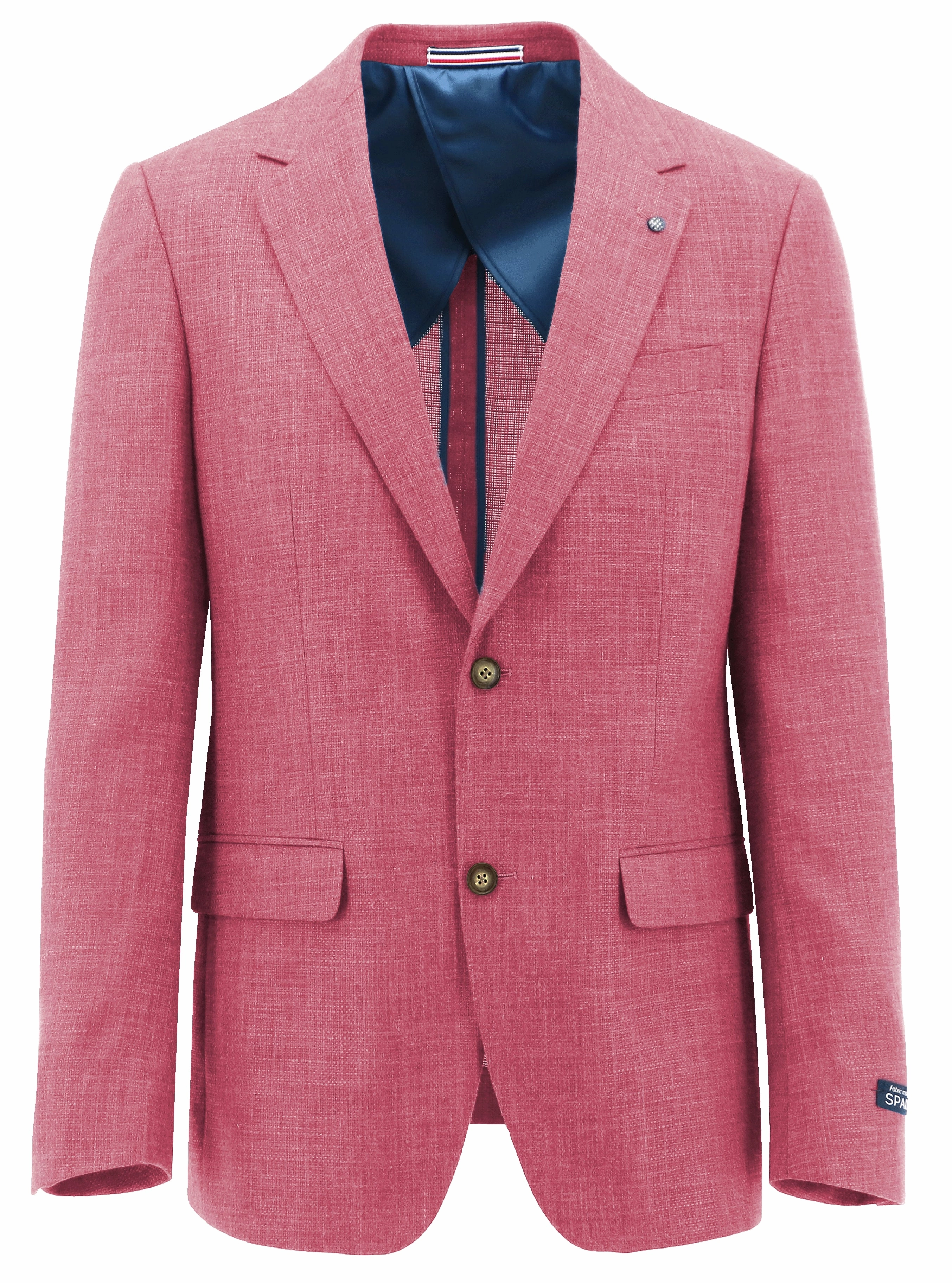 SeamlessShoulderPanels Leather Bits Lazio Pink Linen Blend Sports Jacket