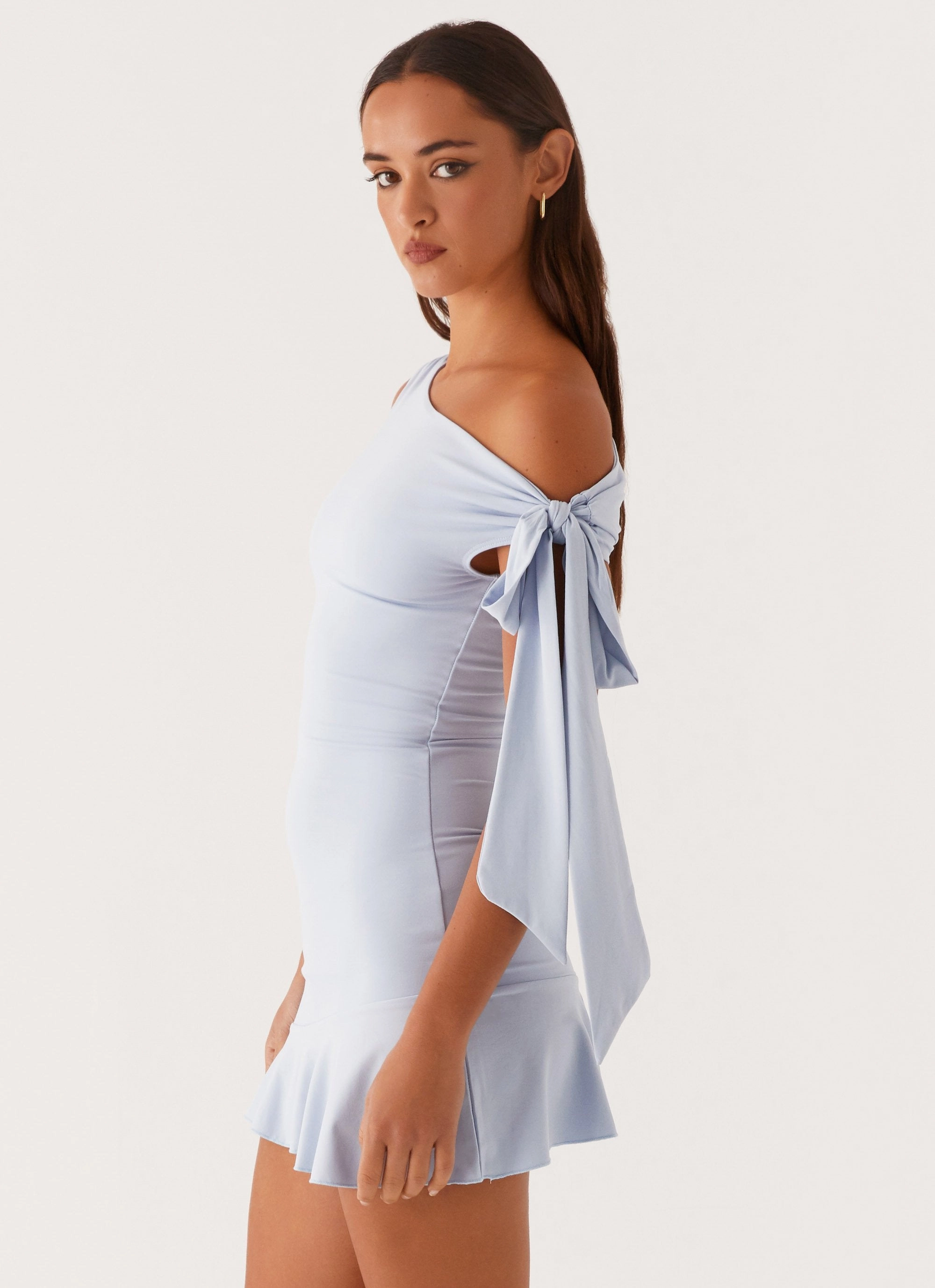 Palm House Mini Dress - Blue Casual Smart