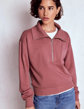 Panelled Half-zip Sweatshirt-Blushing Rose VentilatedArmholes