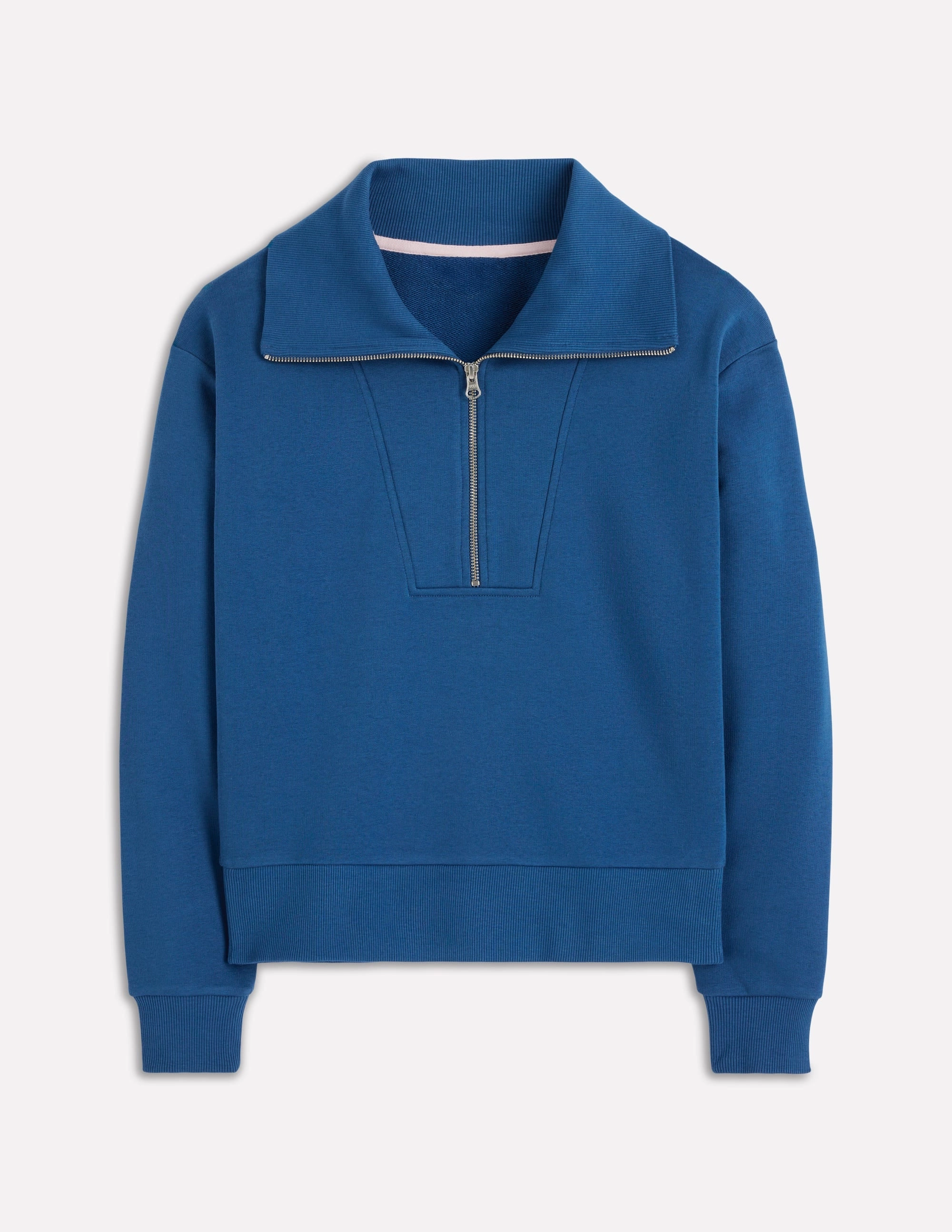 Panelled Half-zip Sweatshirt-Tourmaline Blue MoistureWicking Material NoSlipGripperBand