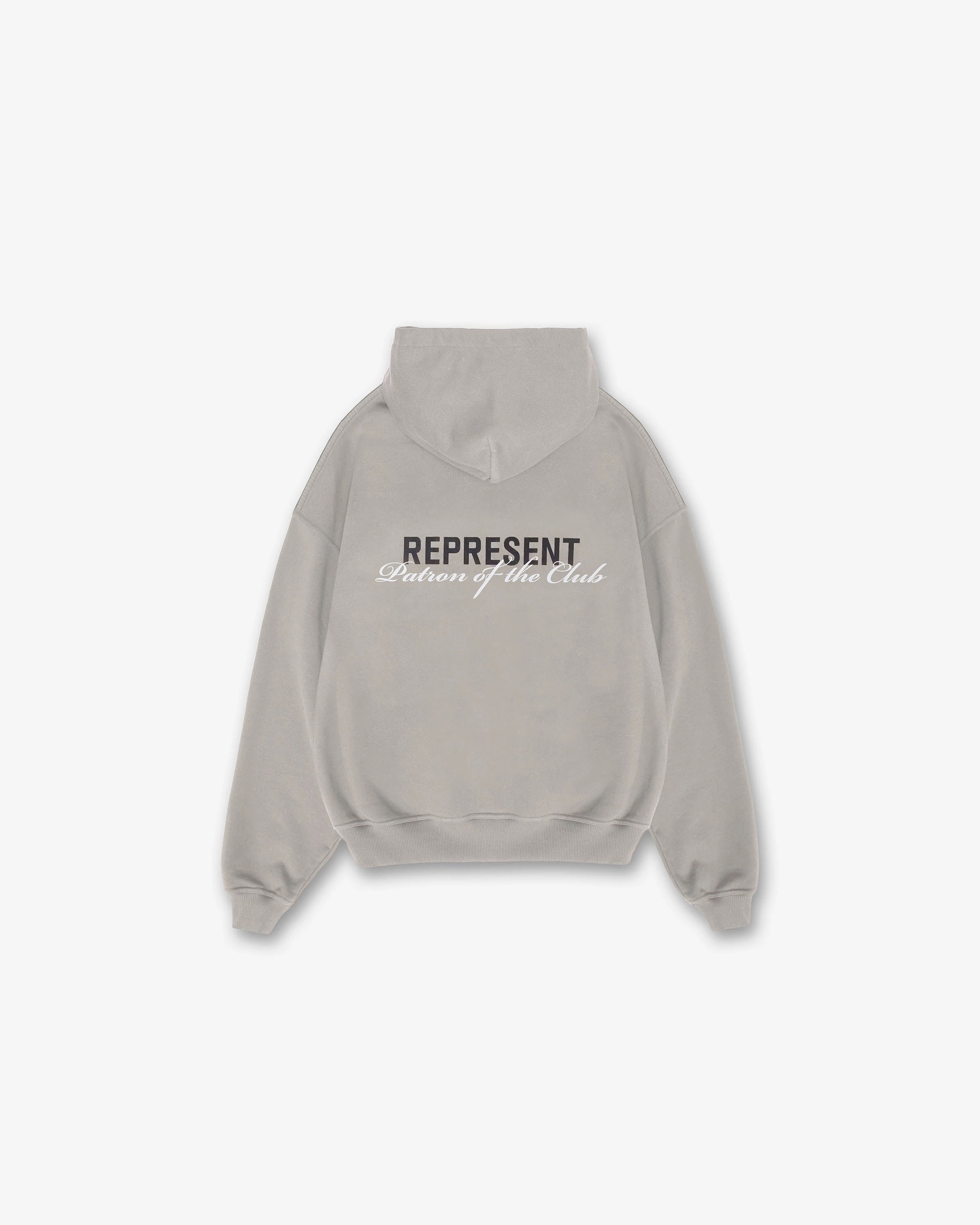 Patron Of The Club Hoodie - Mudstone Ribbed Hem