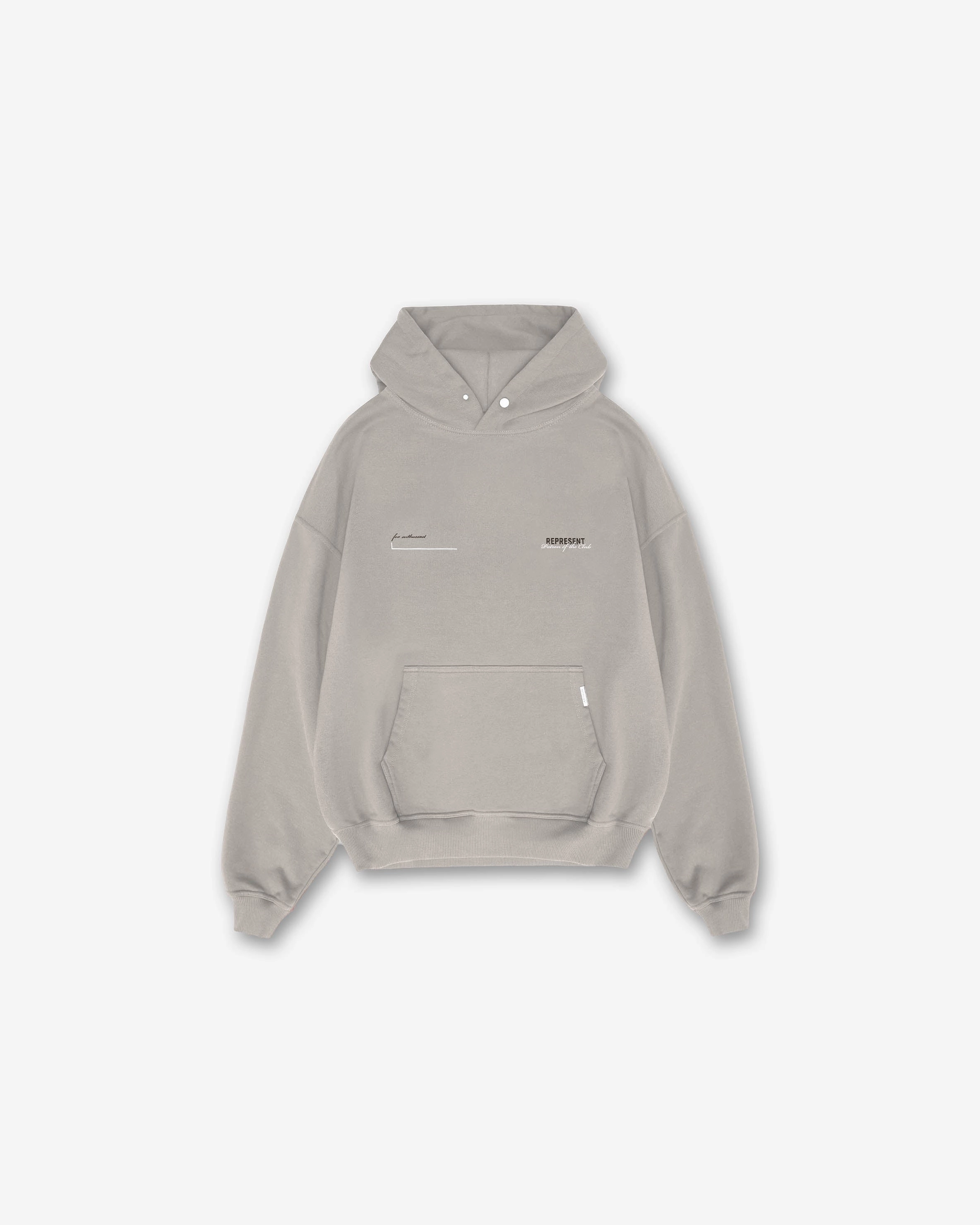 Statement Sleeves Pastel color Patron Of The Club Hoodie - Mudstone