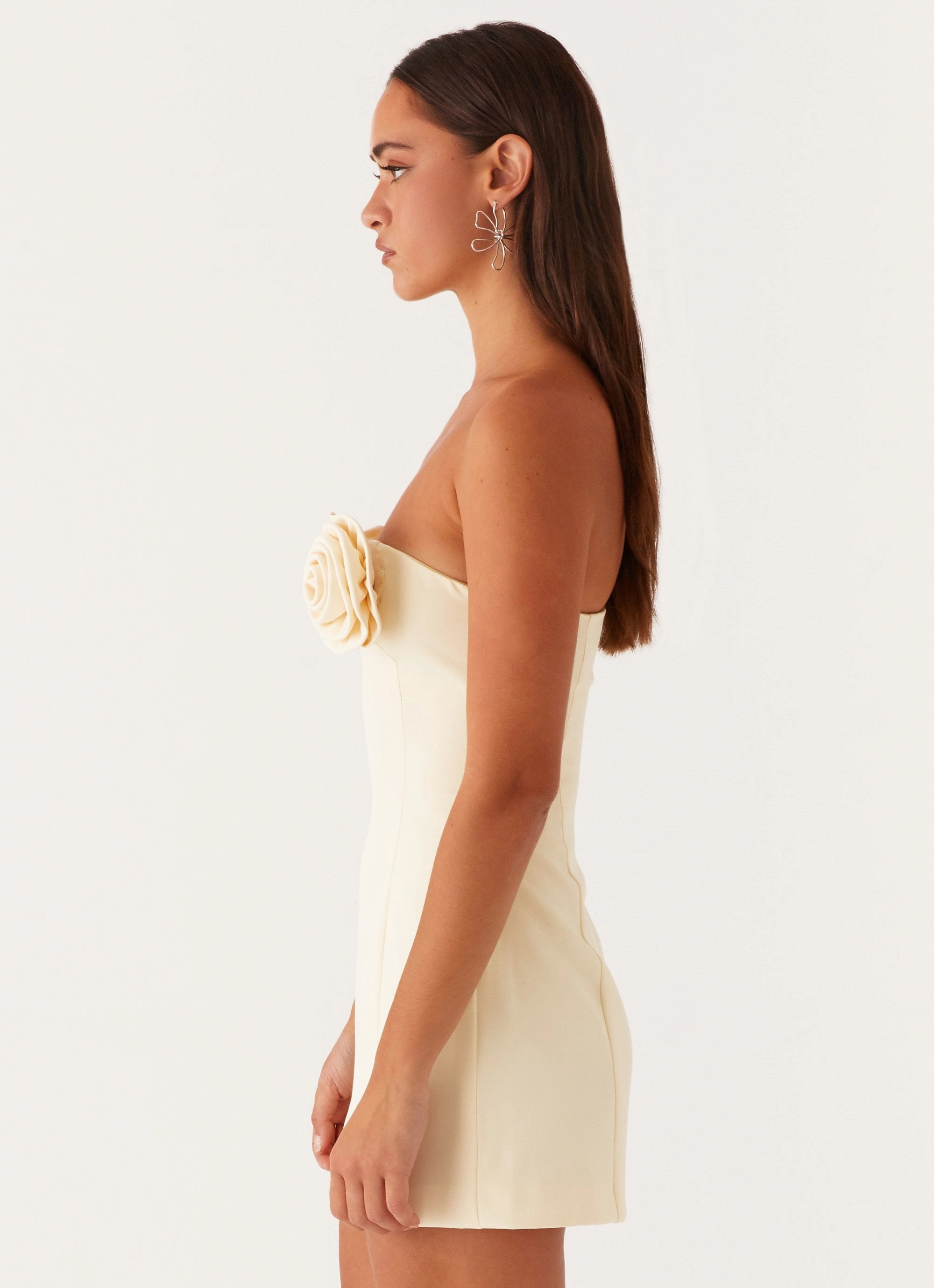 Flattering Fit Wear Patsie Strapless Mini Dress - Yellow