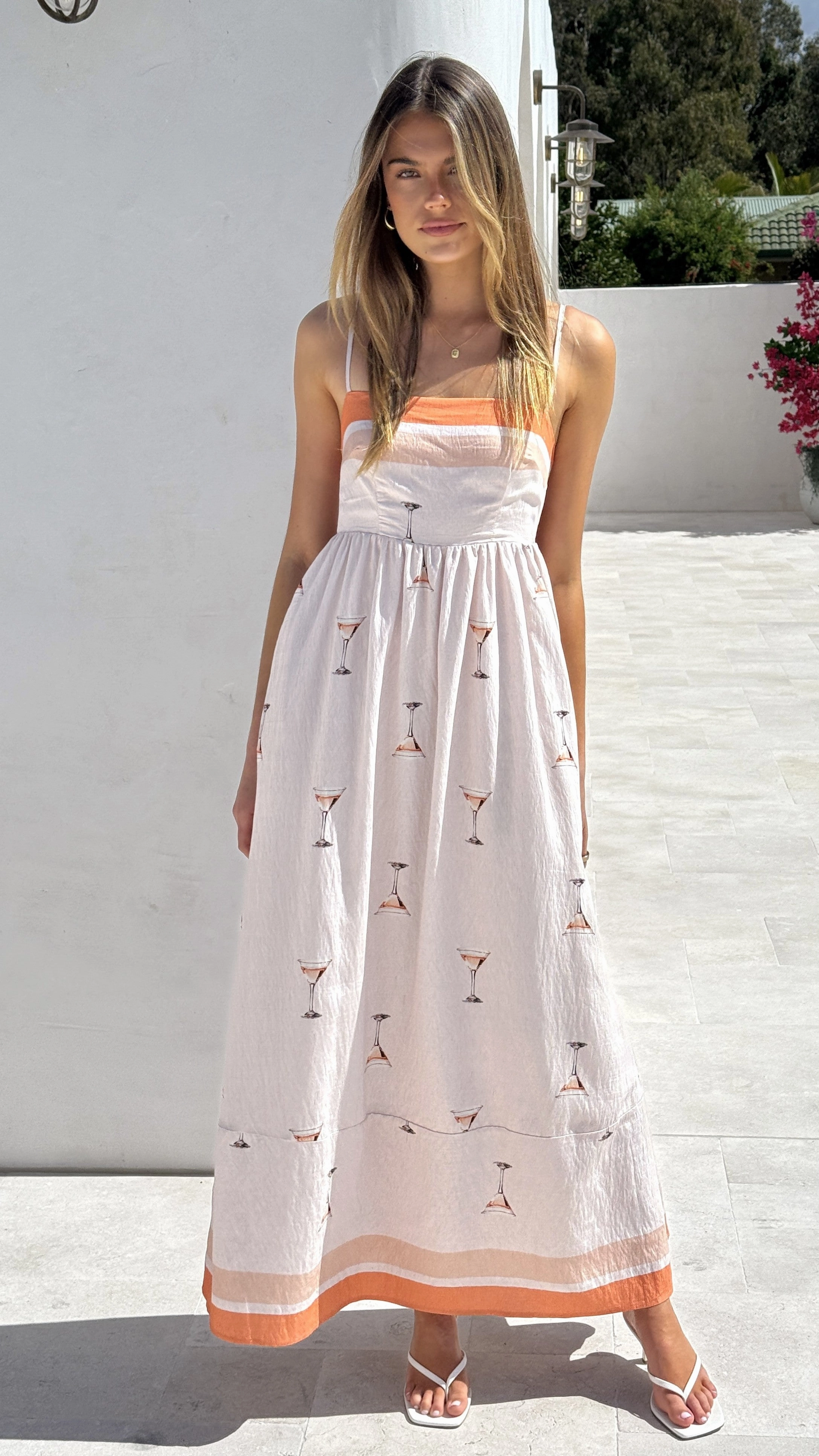 light layering Penny Maxi Dress - Peach Martini