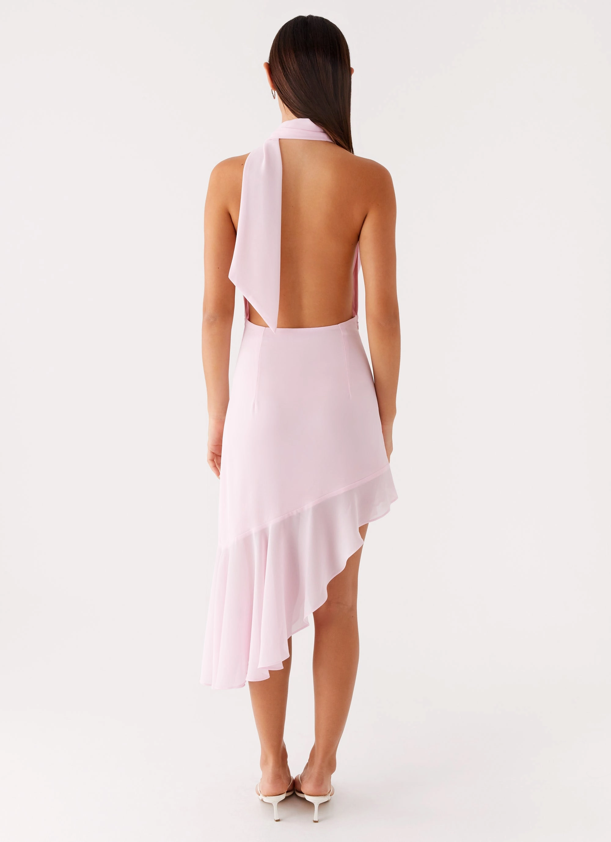 Trendy Cut Refined fit Layna Scarf Midi Dress - Pink