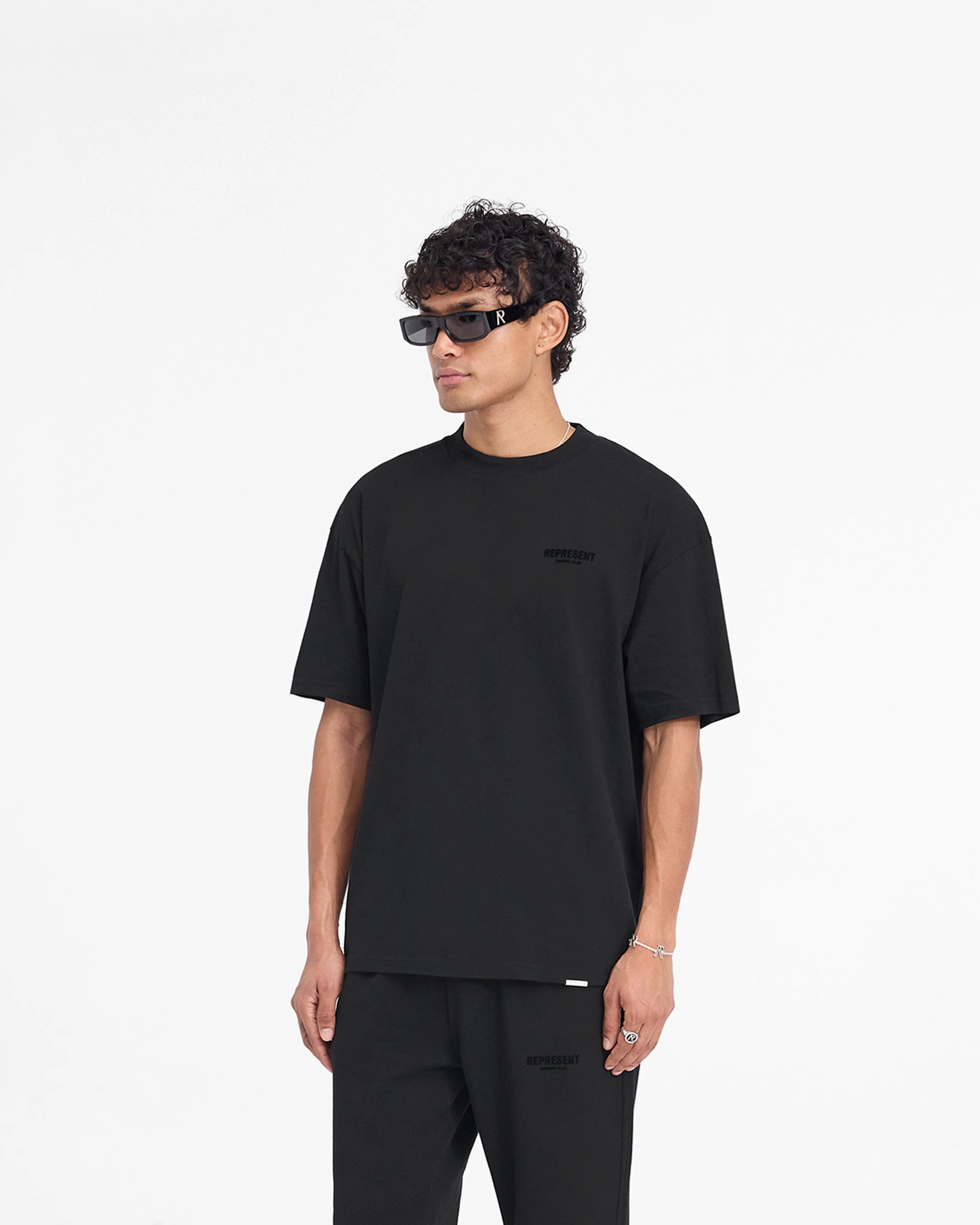 Represent Owners Club Flocked T-Shirt - Black Adult Wear Soft Lining