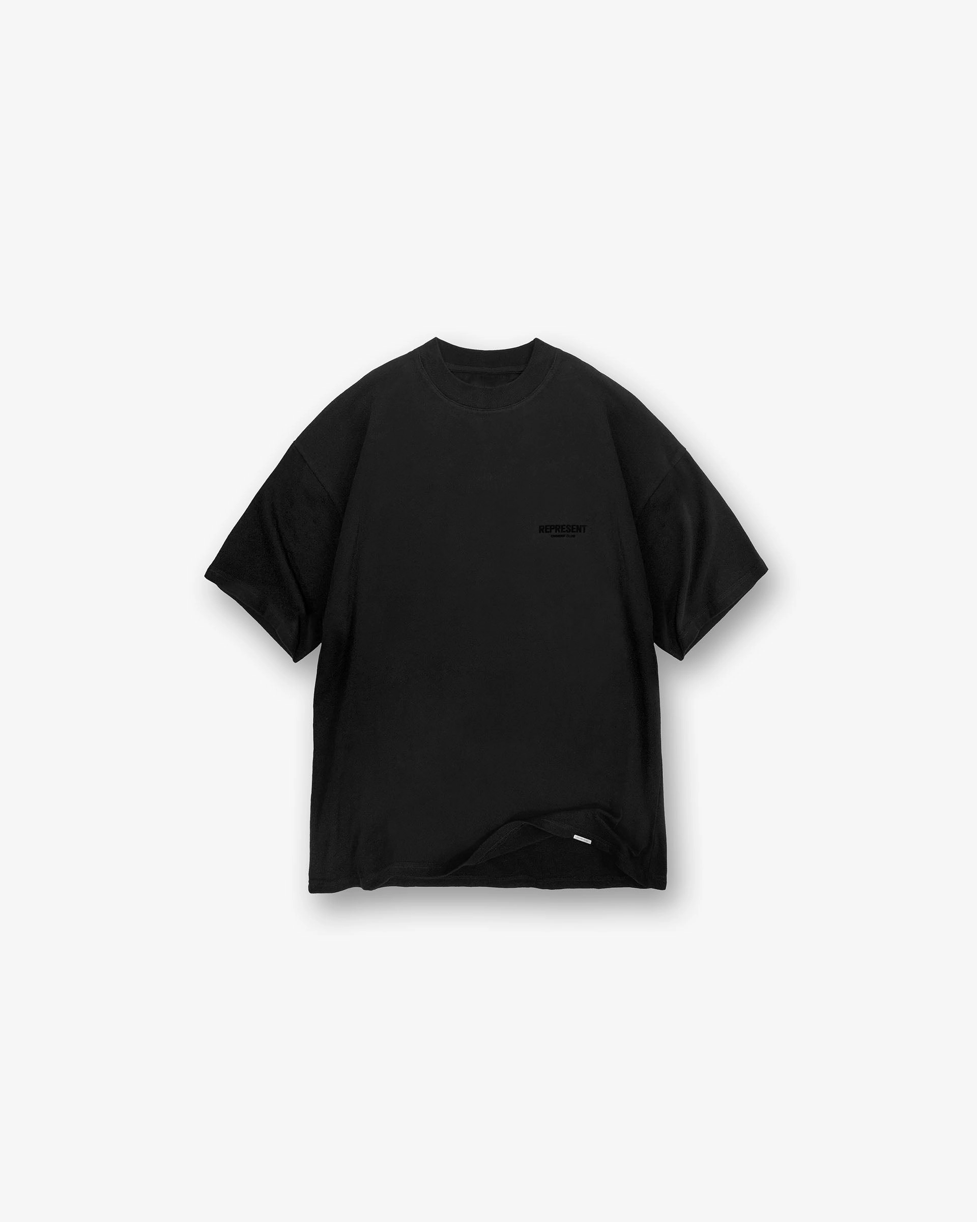 Classic Outfit Style Versatile Fit Represent Owners Club Flocked T-Shirt - Black