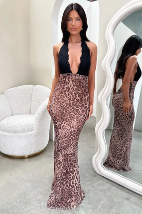 Whittaker Lace Bust Maxi Dress - Leopard Sleek Layer Daily Casual