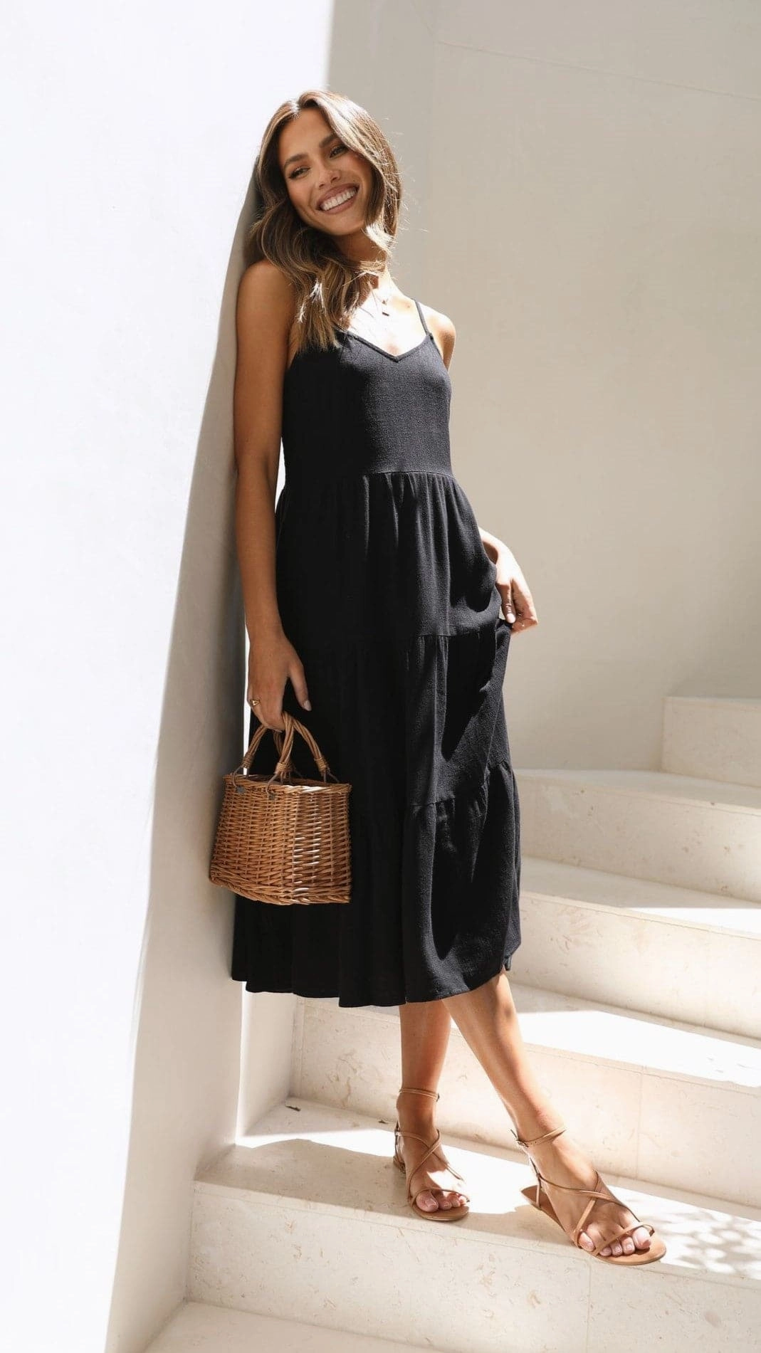 Fresh Form Luxe Look Zoey Midi Dress - Black