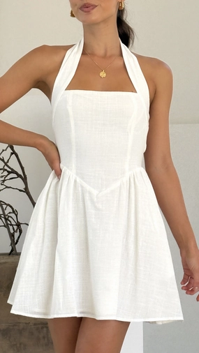 Balanced Tones Peyton Mini Dress - White
