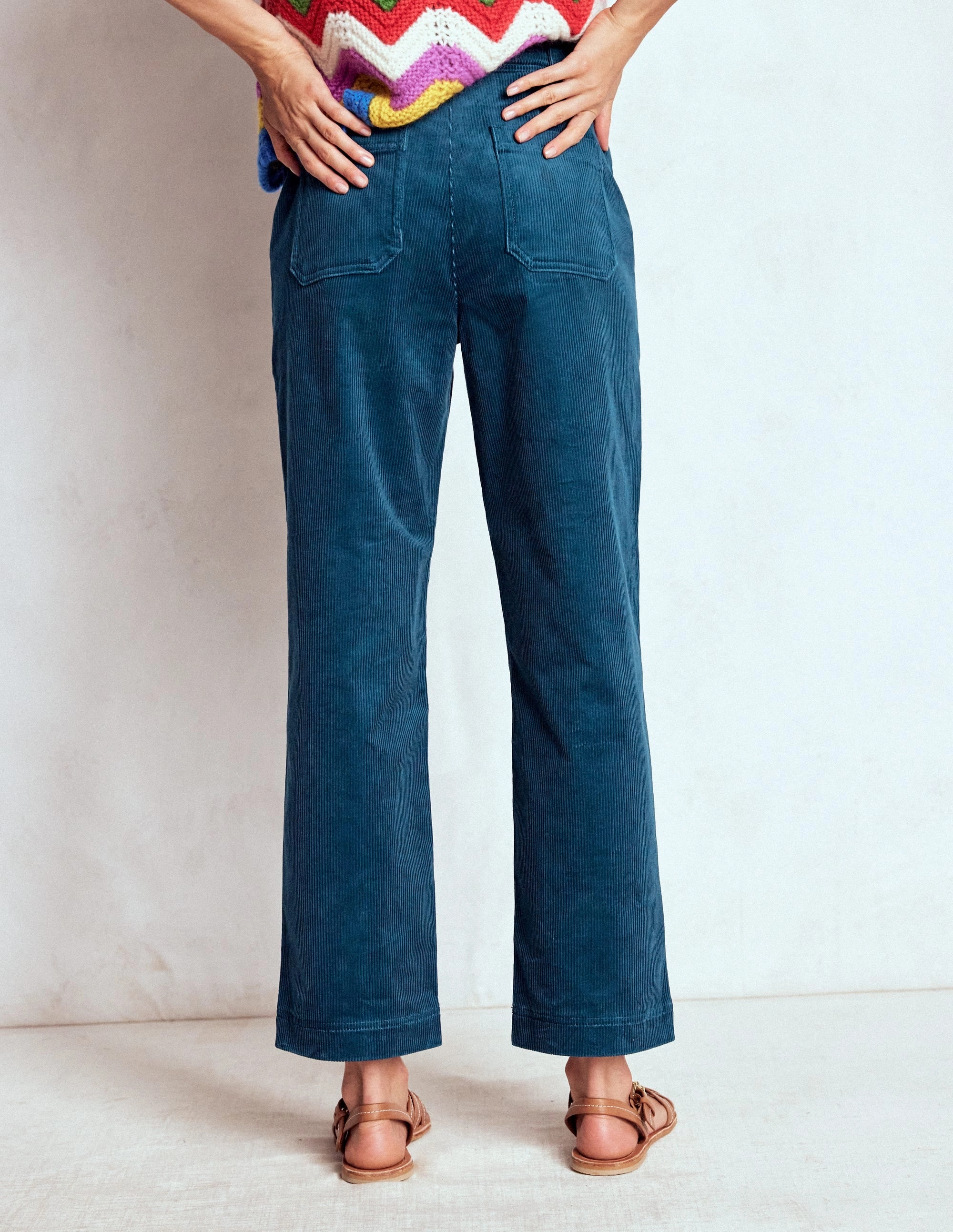 Breath Flex Pimlico Cord Trousers-Indigo Blue