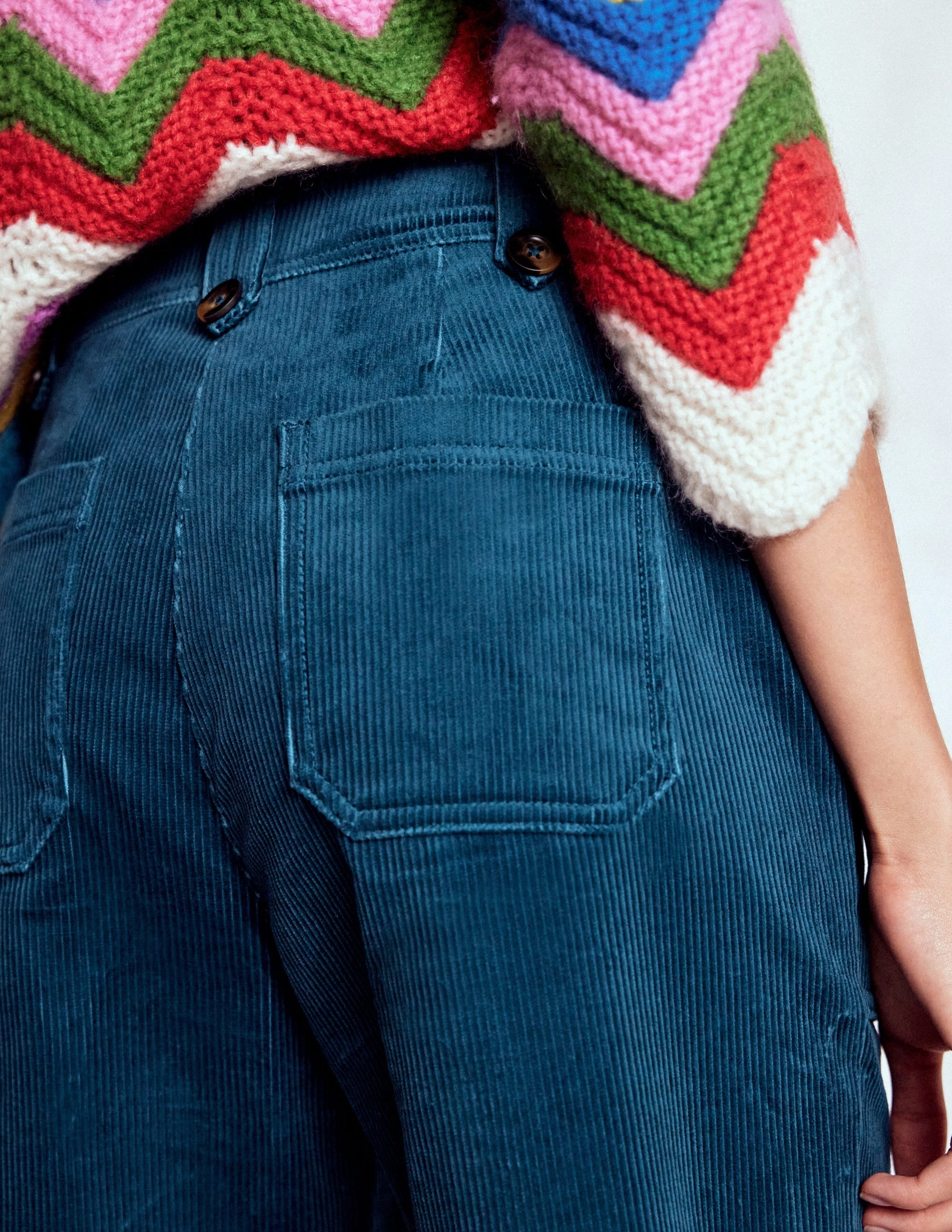 Simple Utility Fresh Fit Pimlico Cord Trousers-Indigo Blue