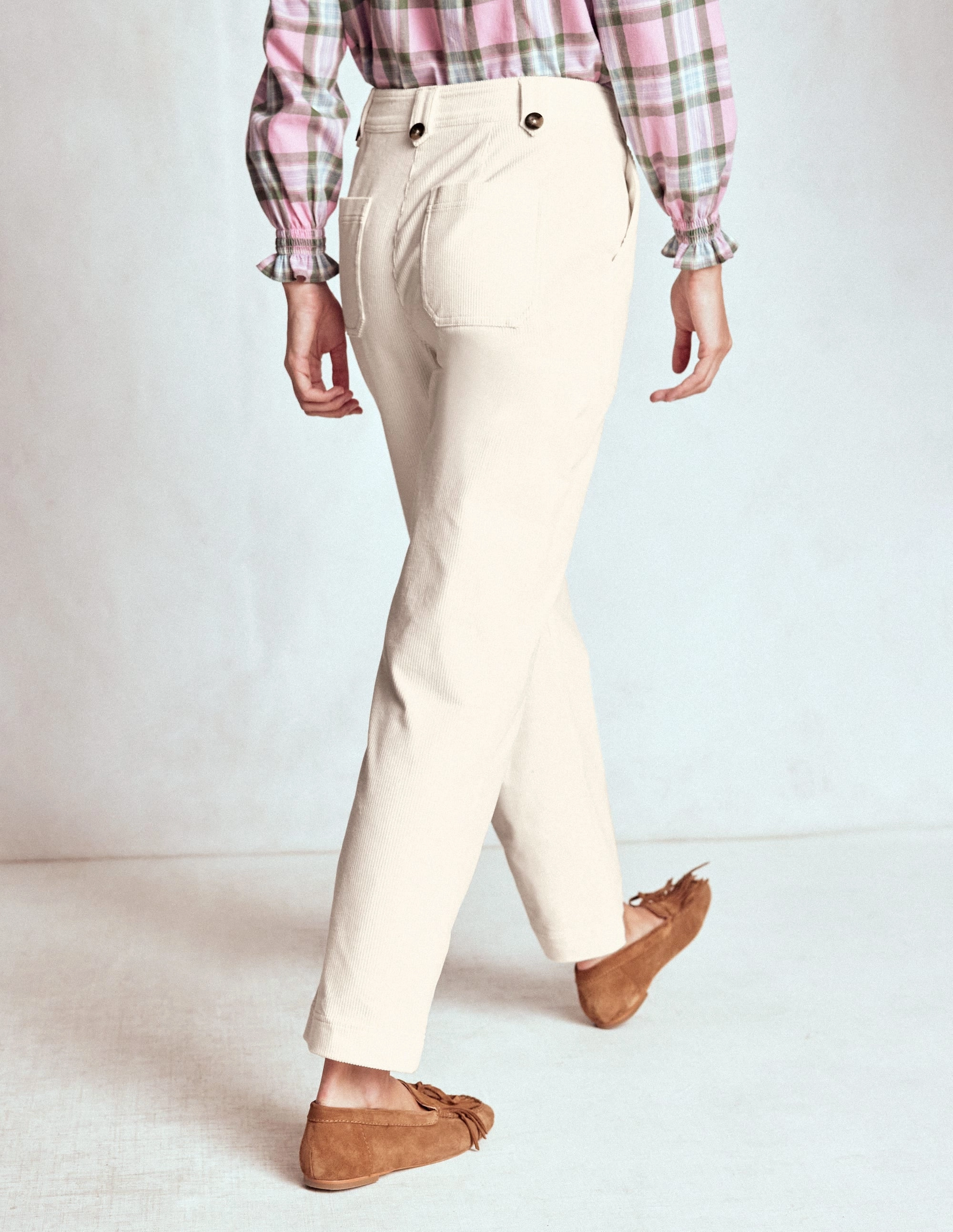 Pimlico Cord Trousers-Ivory Stain Resistant
