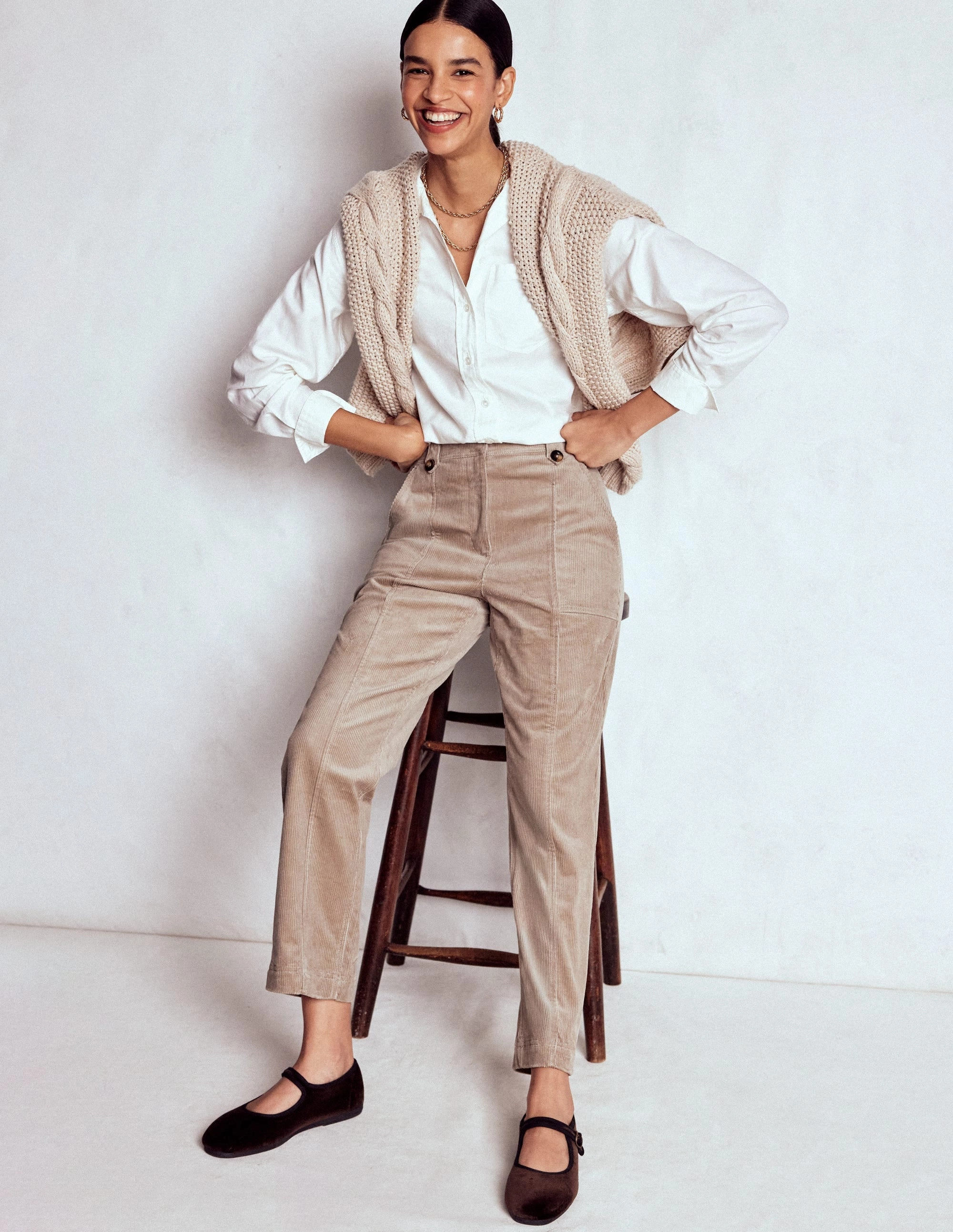 Comfy Fit Pimlico Cord Trousers-Nutmeg