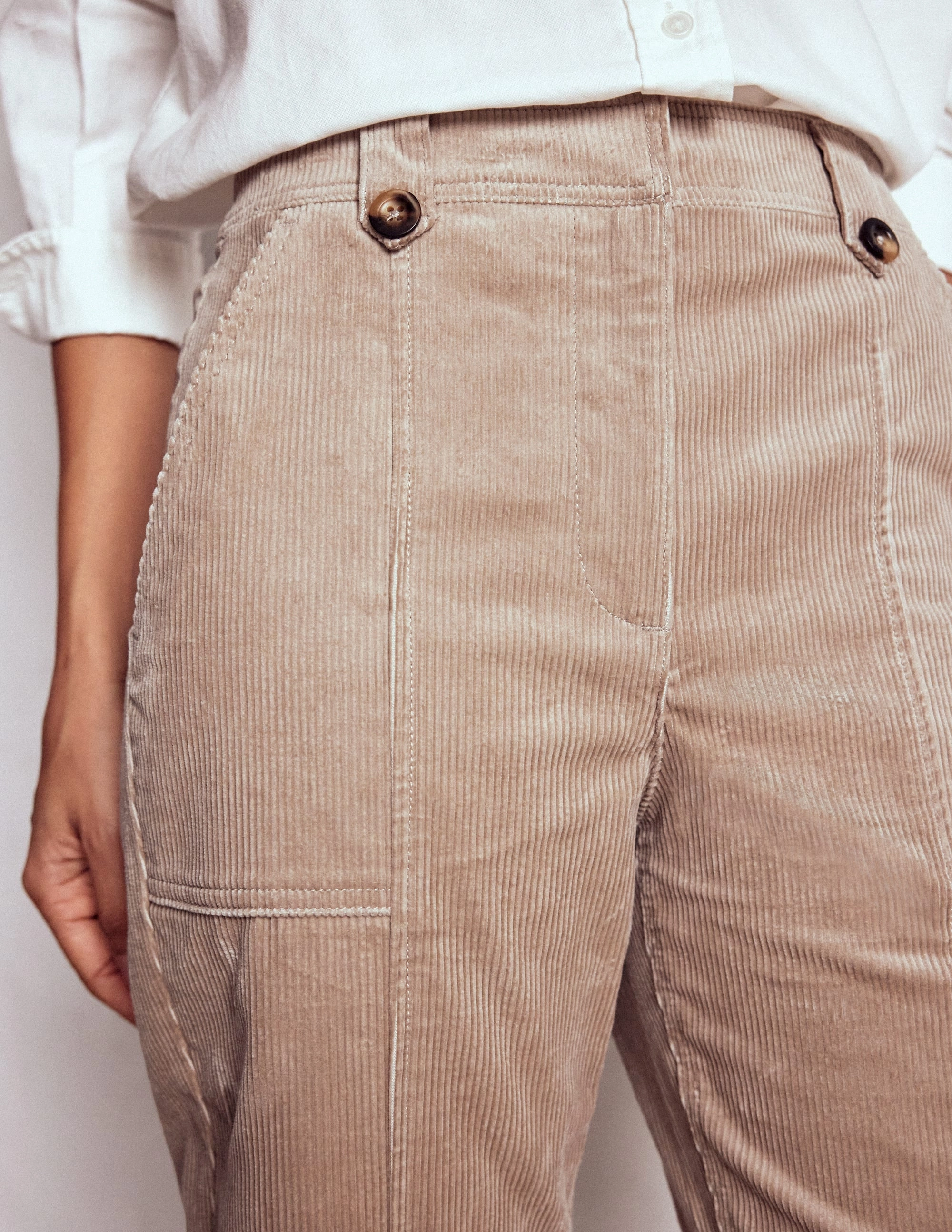 Pimlico Cord Trousers-Nutmeg High-rise waist