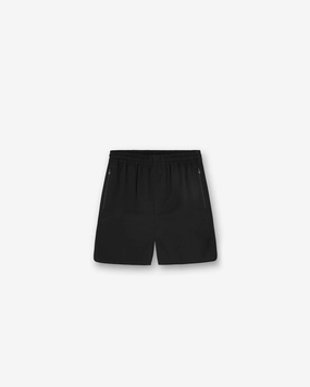 Piped Track Short - Jet Black Trendy Vibe anti slip grip