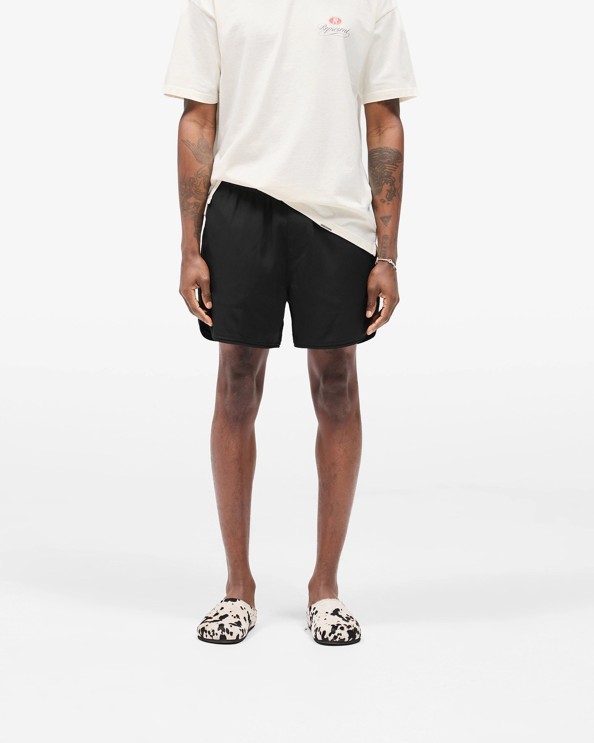 Outdoor Apparel Quick Drying Fabric Piped Track Short - Jet Black