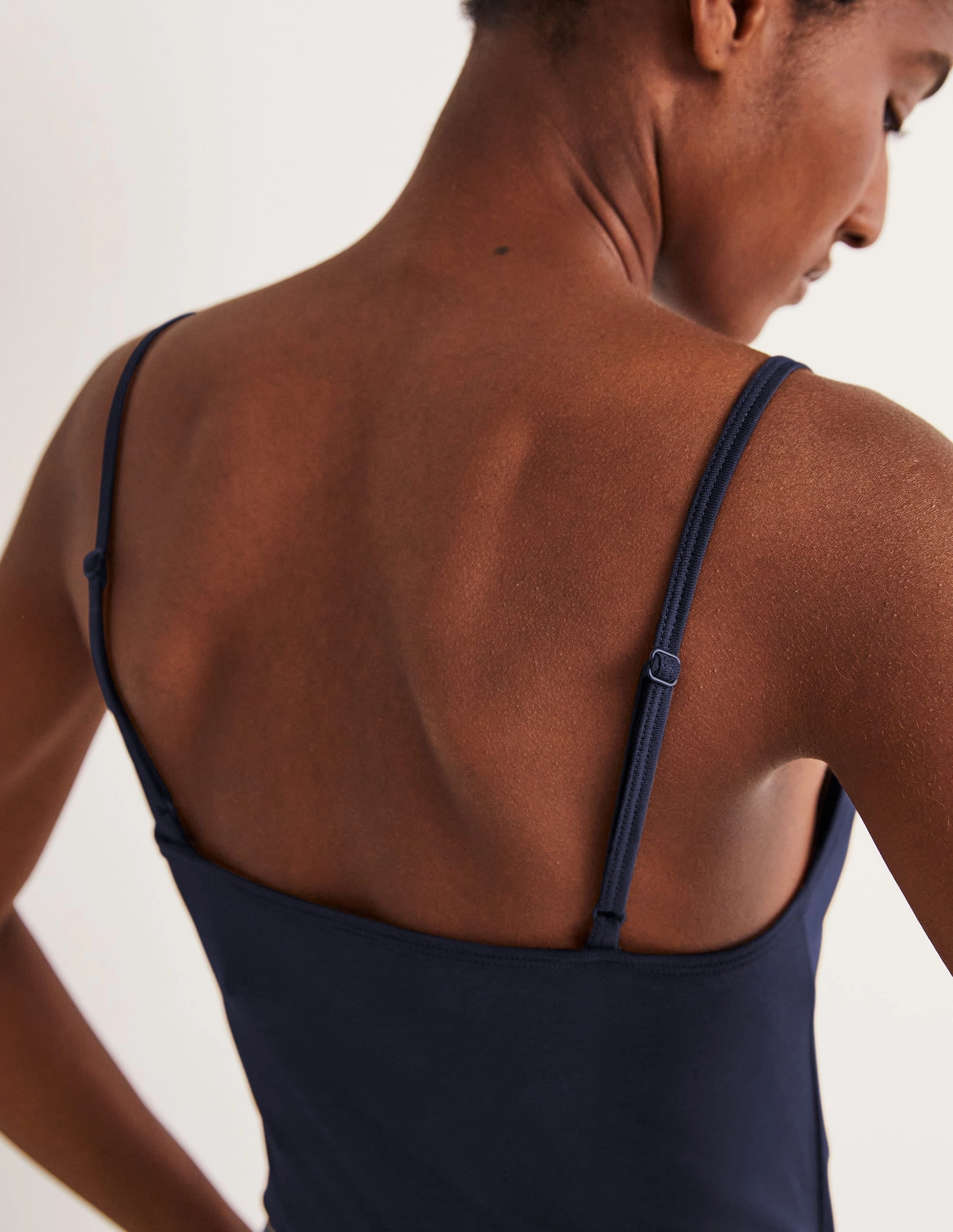 Plain Cami Top-Navy DurableZipper GarmentDyed