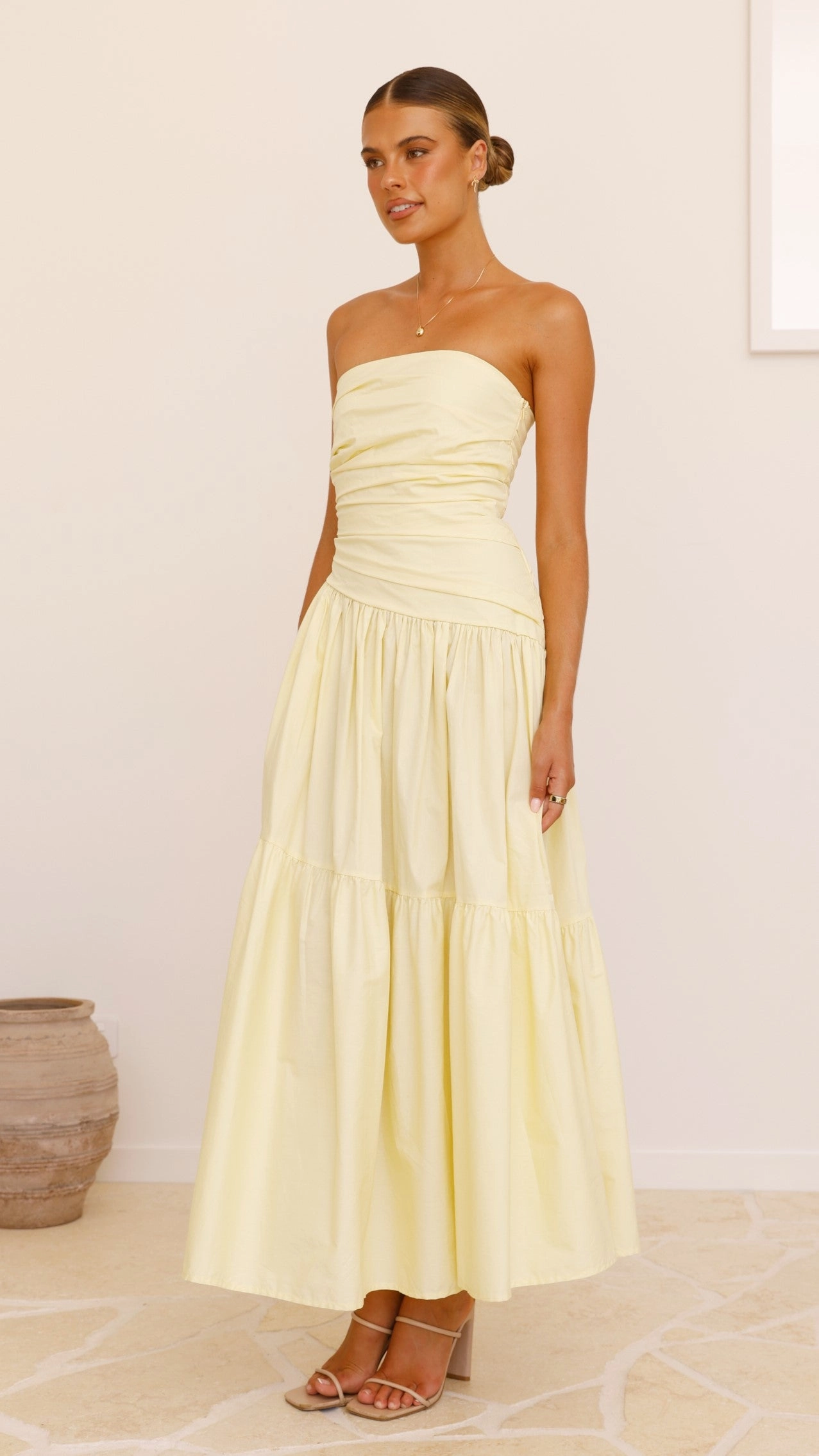 Lola Maxi Dress - Yellow Vibrant color dress One-Shoulder