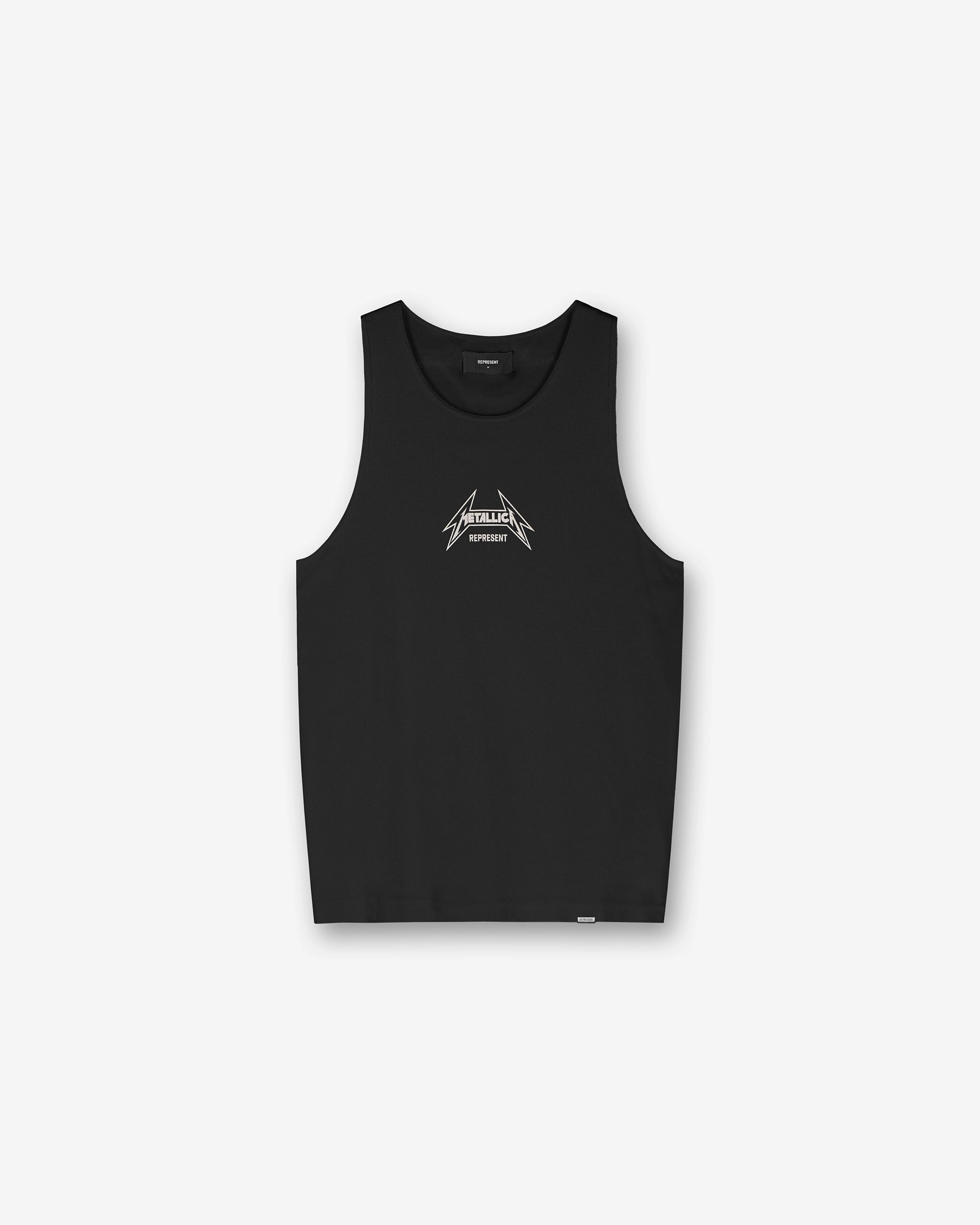 semi-formal style SustainableManufacturing Represent X Metallica Local Crew Vest - Jet Black
