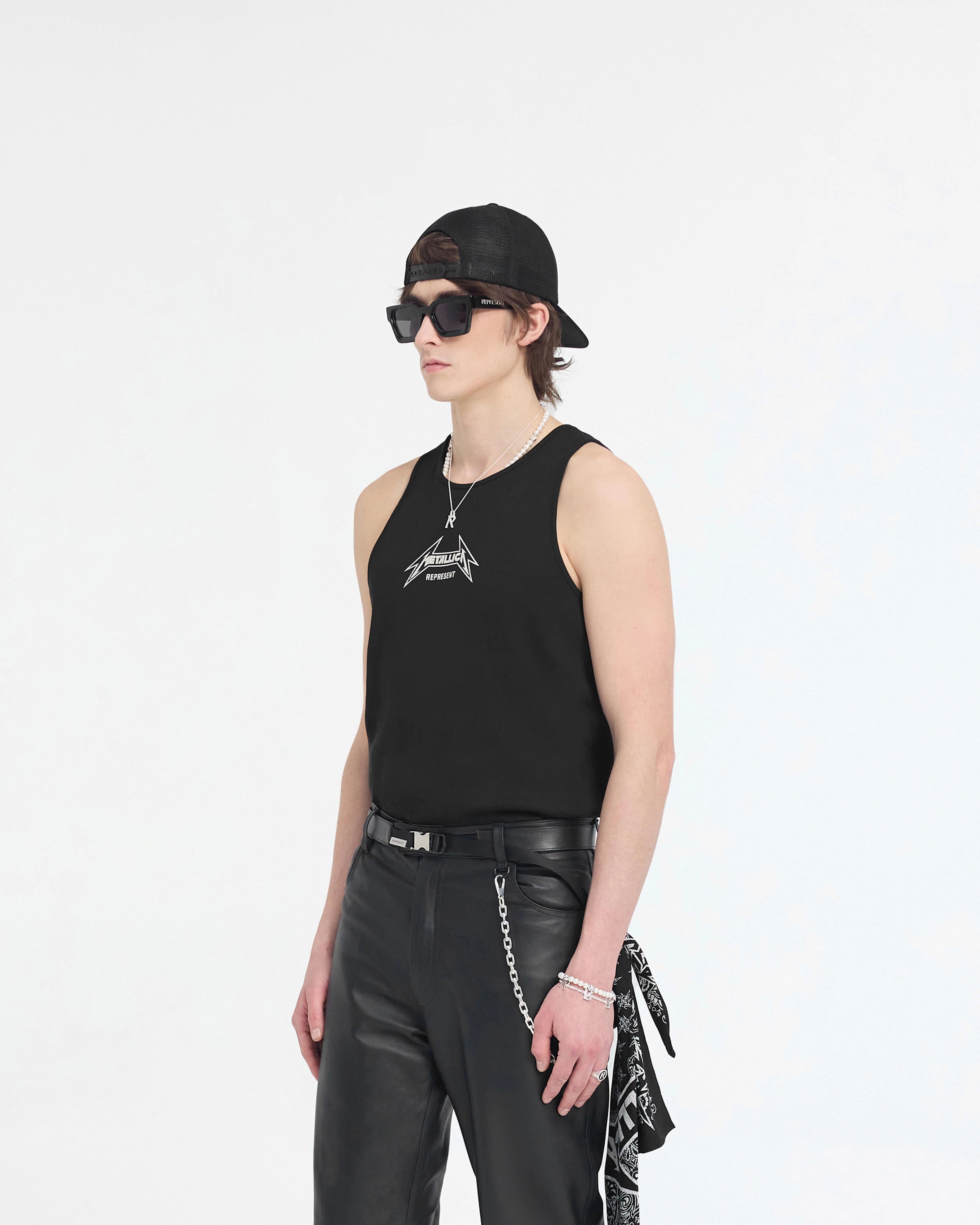 Represent X Metallica Local Crew Vest - Jet Black Light Comfort