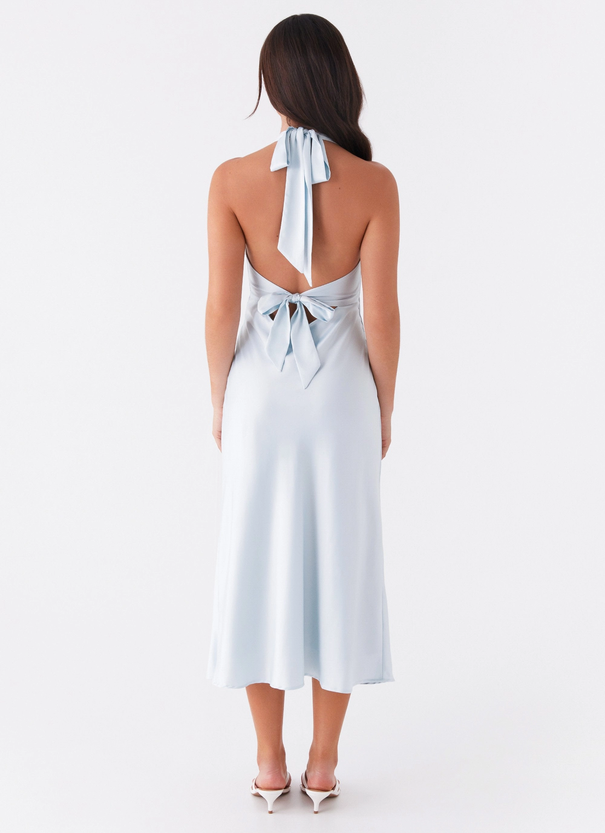 Heavy Hearted Midi Dress - Blue Belted-Style Minimal Details