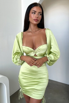 Porche Dress - Green Tie-dye