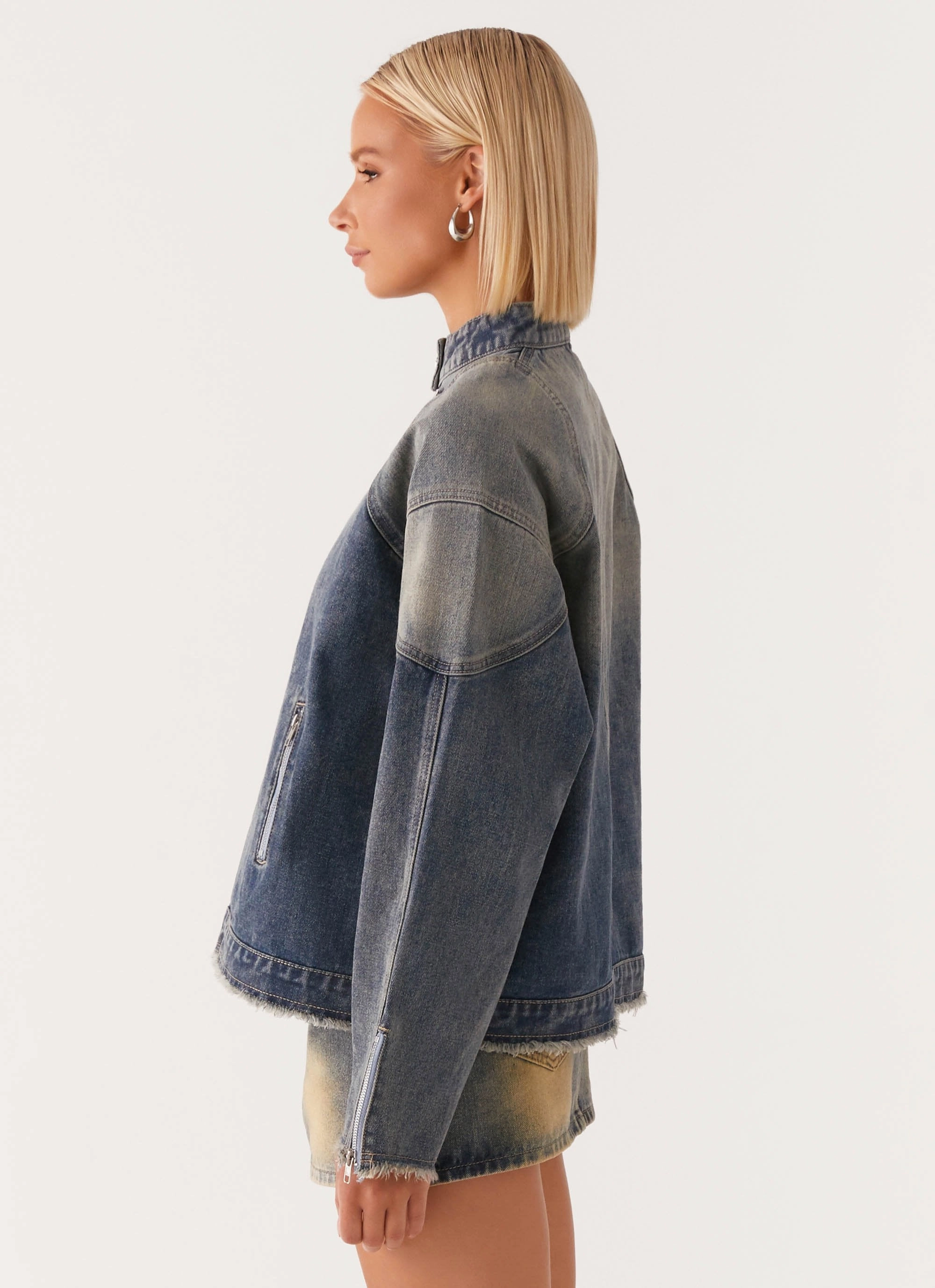 Moisture wicking Aramid Fiber Reinforcement Not Like Us Denim Jacket - Vintage