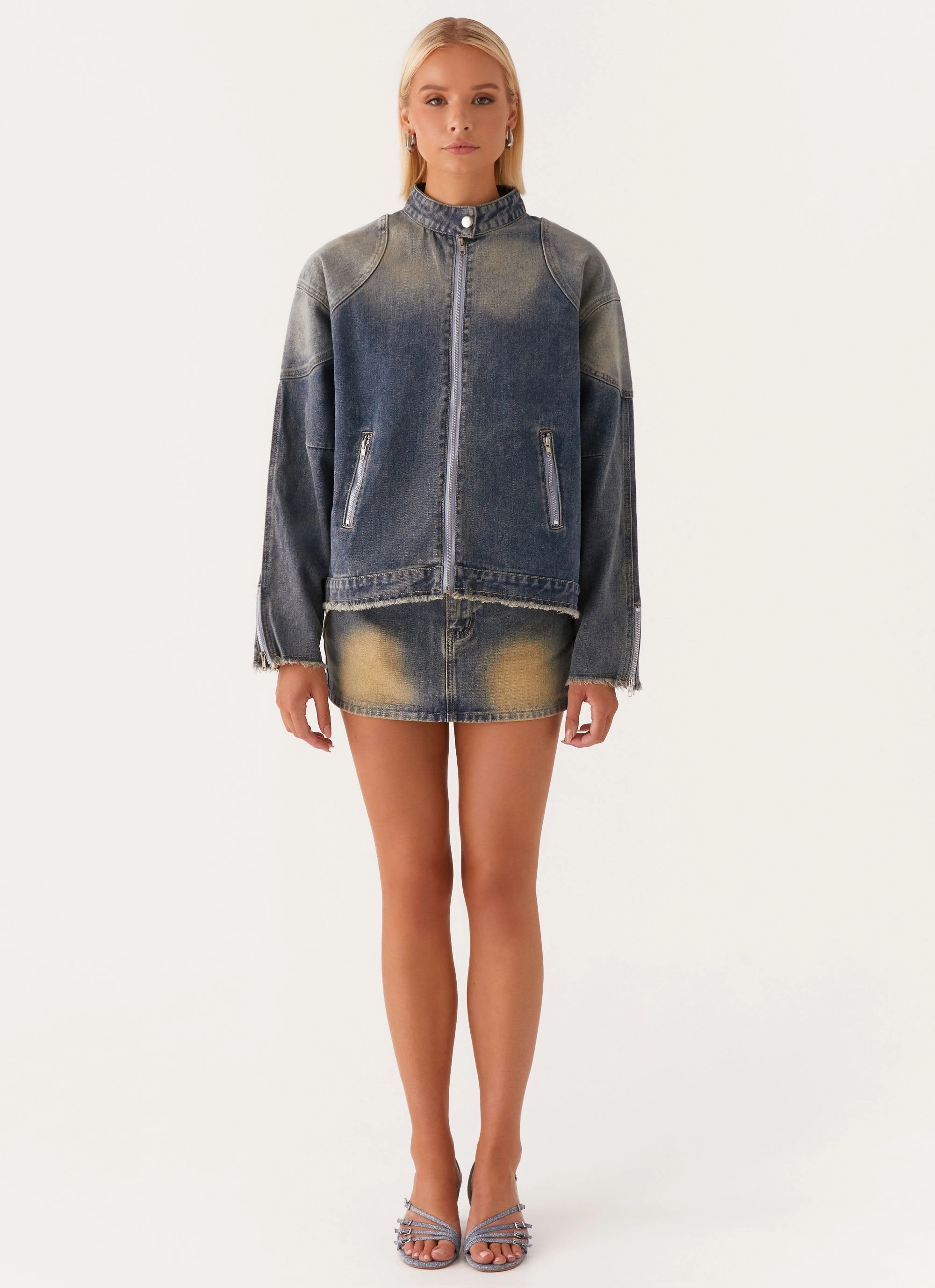 Weatherproof Shell Warm Layers Not Like Us Denim Jacket - Vintage