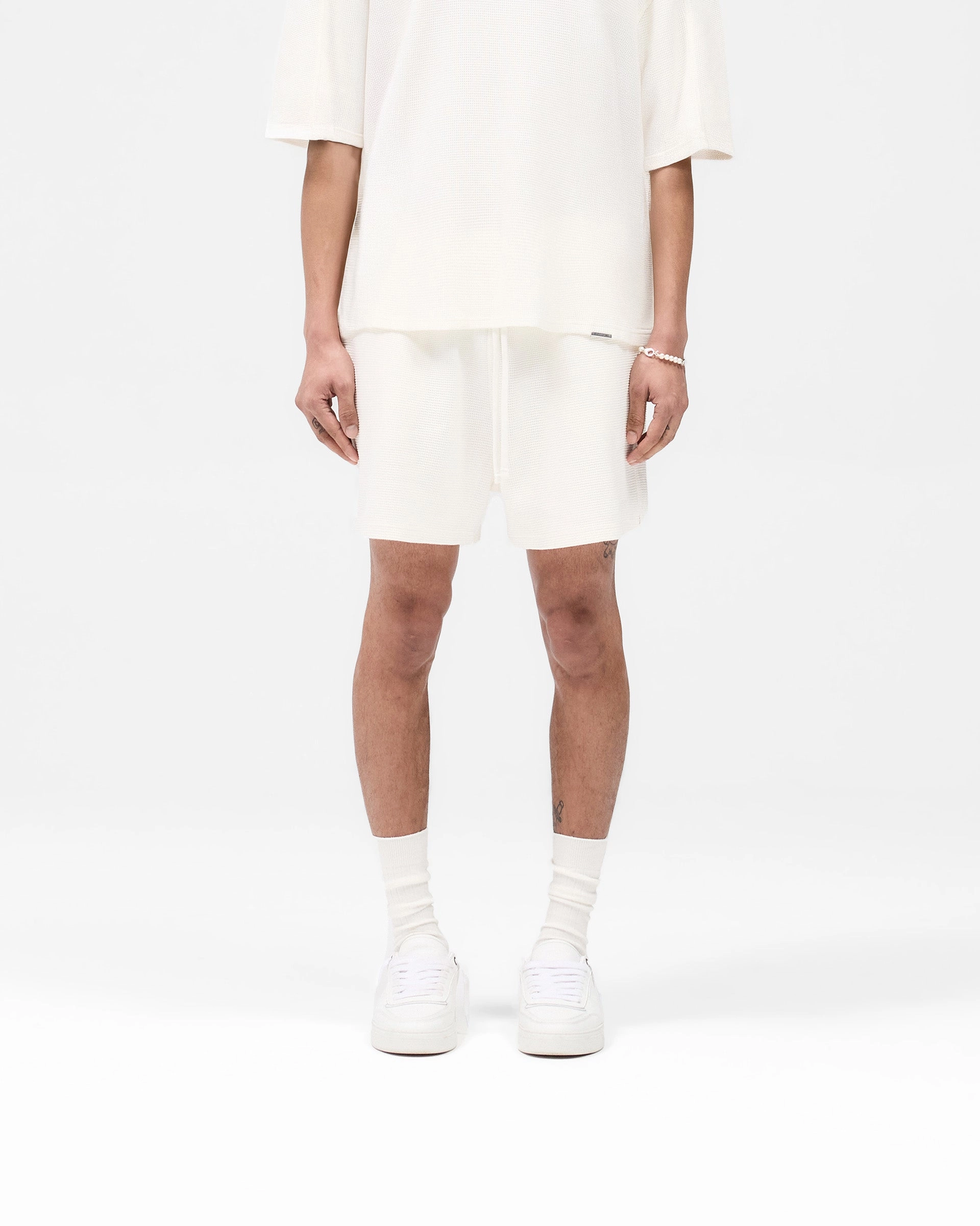 Waffle Shorts - White All Purpose Flex Waist System