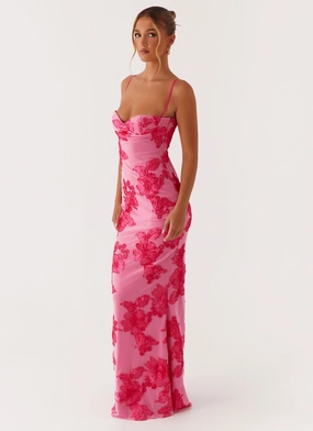 Subtle Drape That Girl Maxi Dress - Pink
