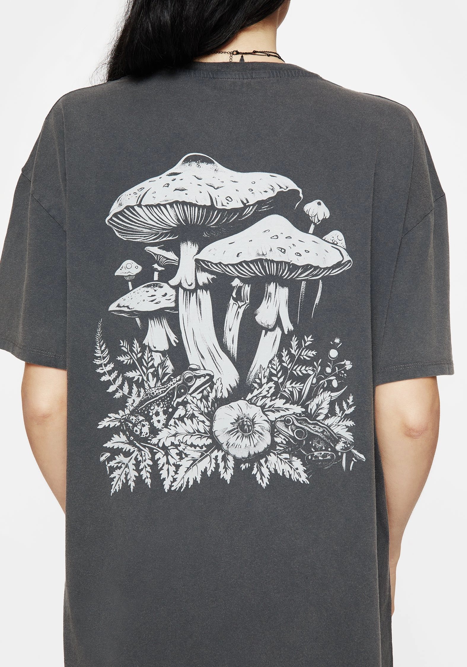 Pressure Cotton Mushroom Print Tee Dress Travel Style Trend