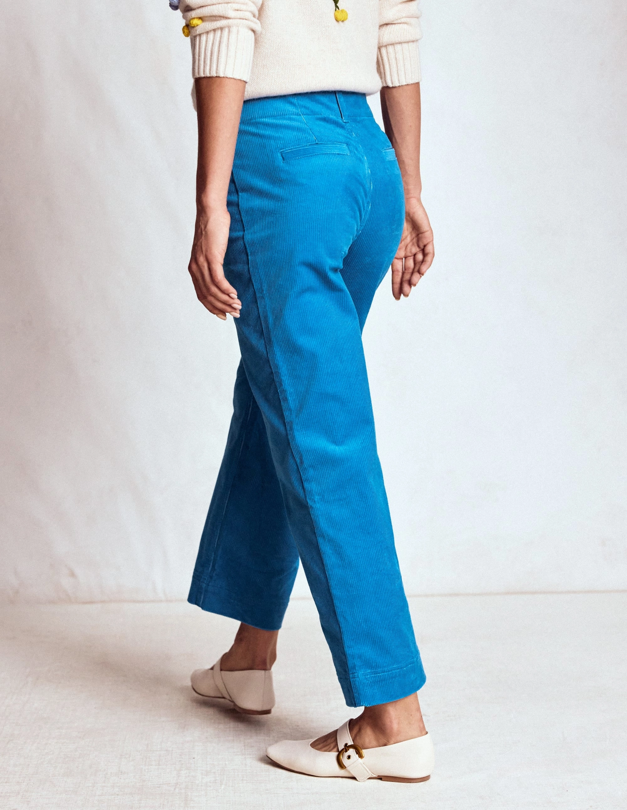 Day Ready Daily Comfort Fit Primrose Cord Trousers-Bright Blue