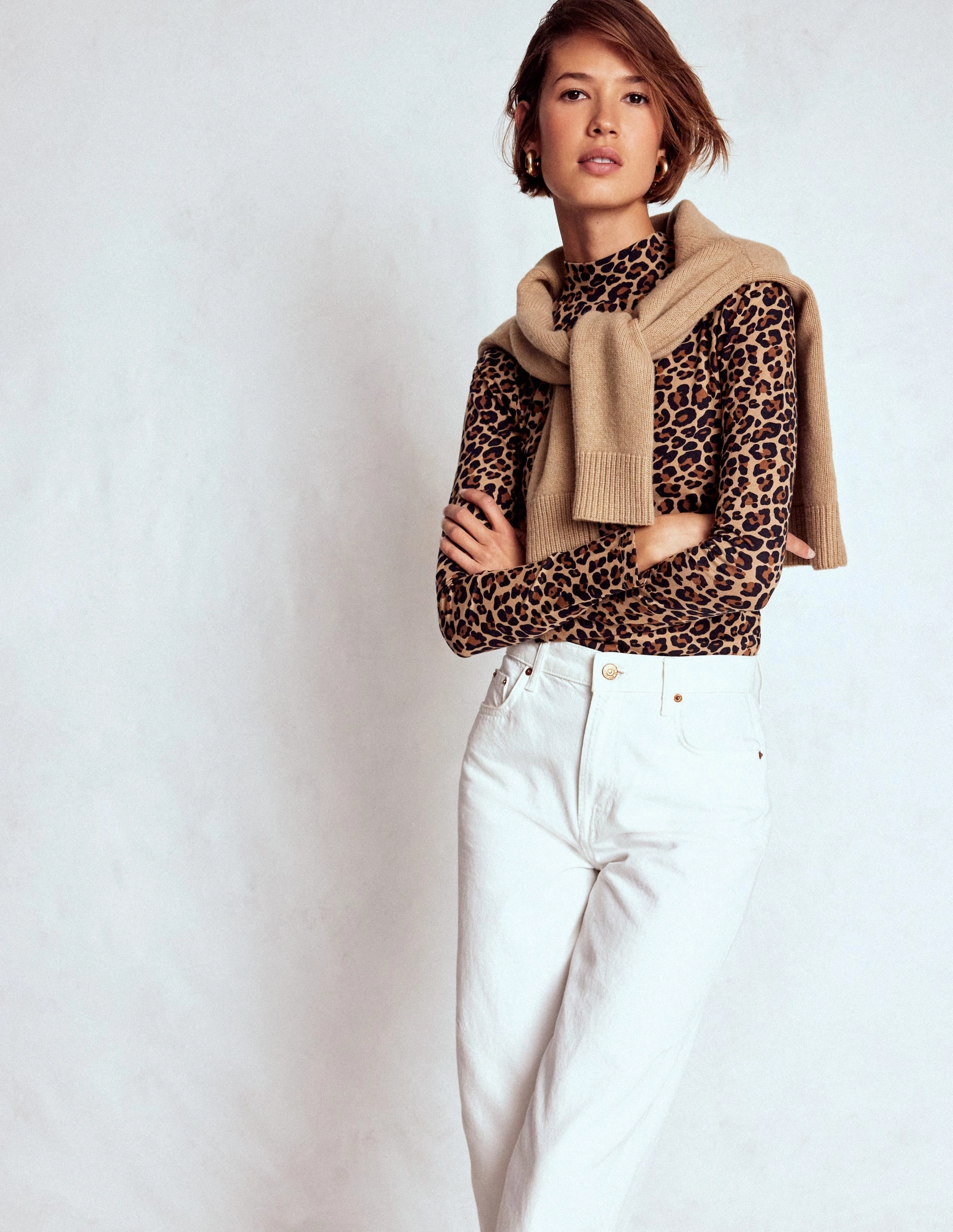 Ventilated Back Panel Puff Shoulder Jersey Top-Multi, Cheetah Pop