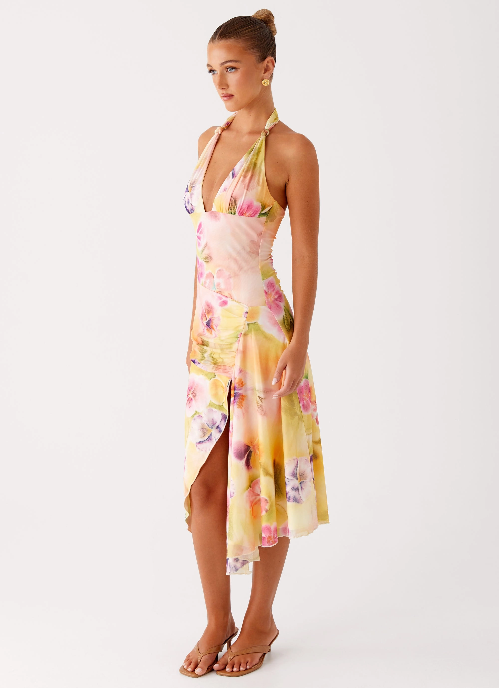Kayce Midi Dress - Sunburst Floral Versatile Layer Wear