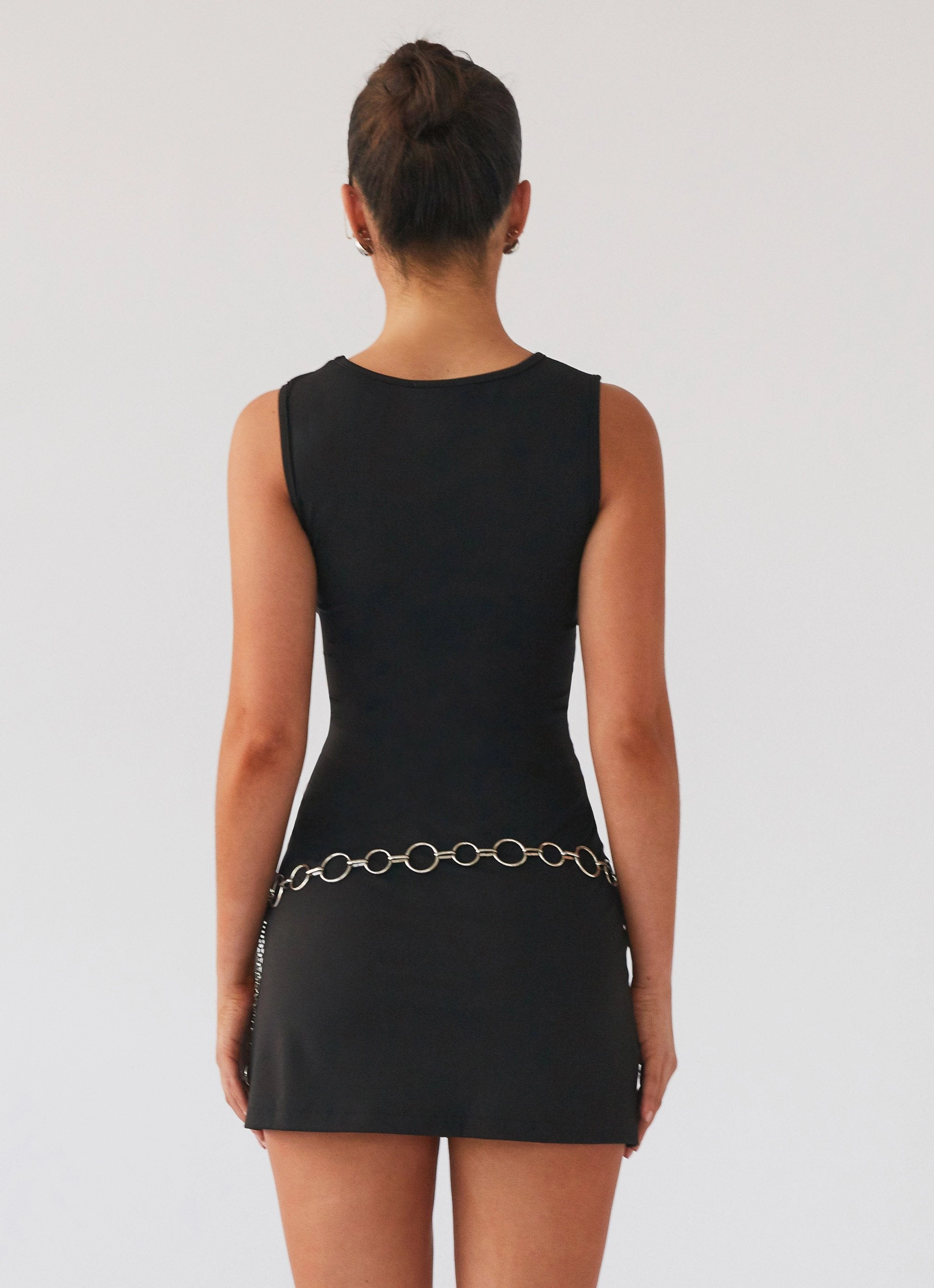 Cosmic Chic Mini Dress - Black Eco-friendly Cozy Silhouette