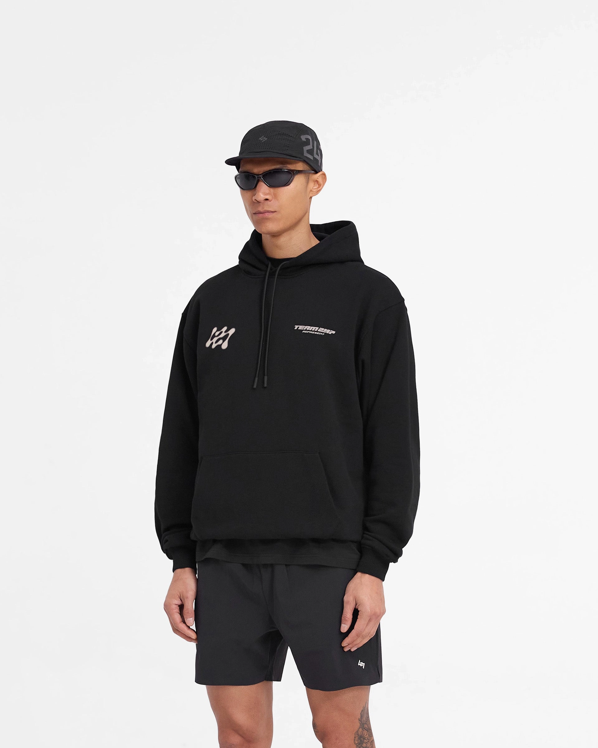 Belt loops Warm Comfort 247 Future Terrains Oversized Hoodie - Black