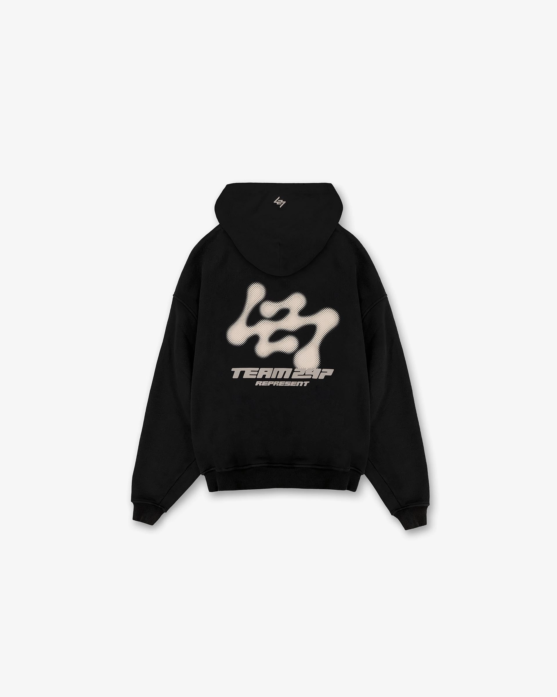 247 Future Terrains Oversized Hoodie - Black Active Fit Kangaroo Pocket