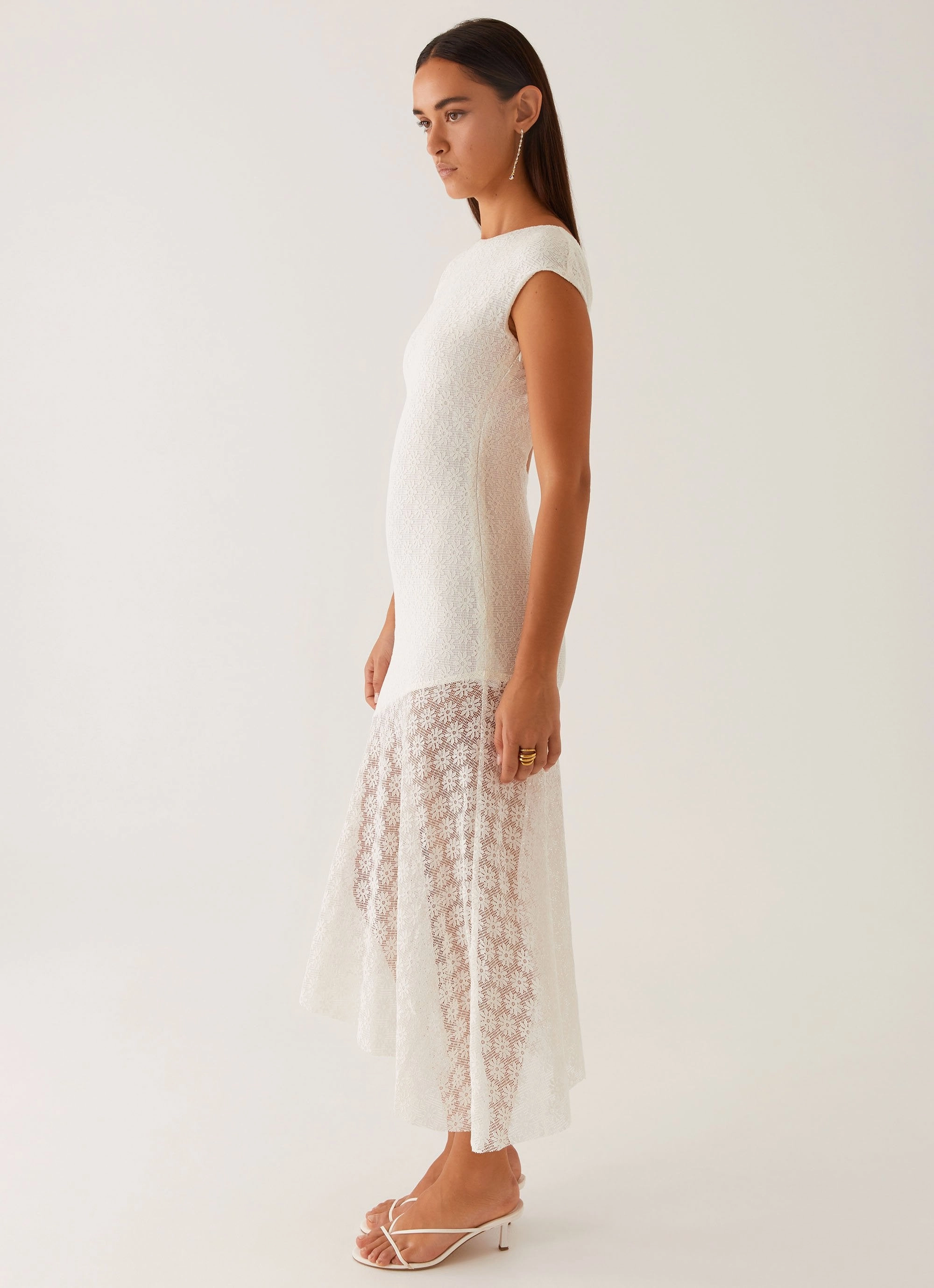 Arielle Open Back Midi Dress - White Vibrant Edge Fit Vibe