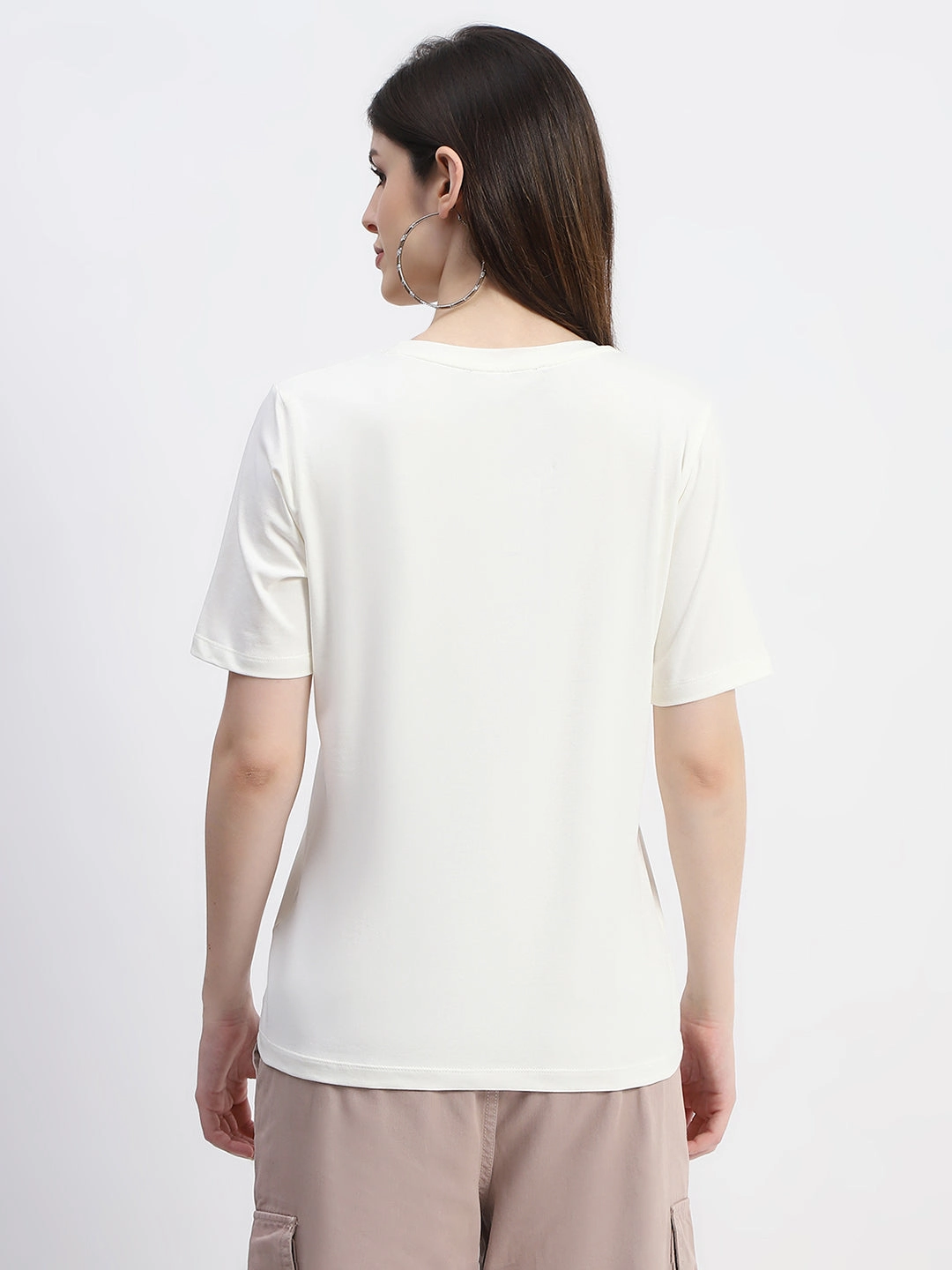 Madame Typography Print Off White Cotton T-Shirt Soft Fabric