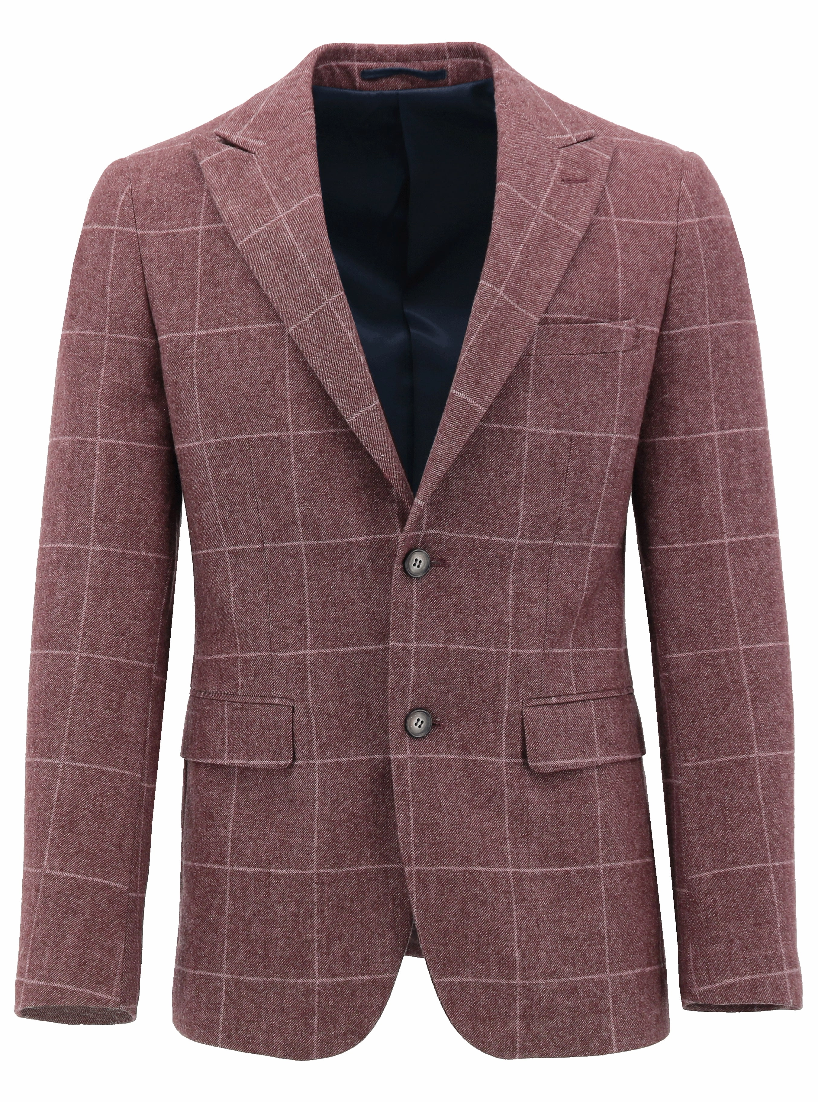 Casual Fit Layer Amalfi Burgundy Checked Sports Jacket