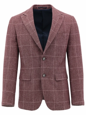 Dry Weather Look Anti Slip Shoulder Pads Amalfi Burgundy Checked Sports Jacket